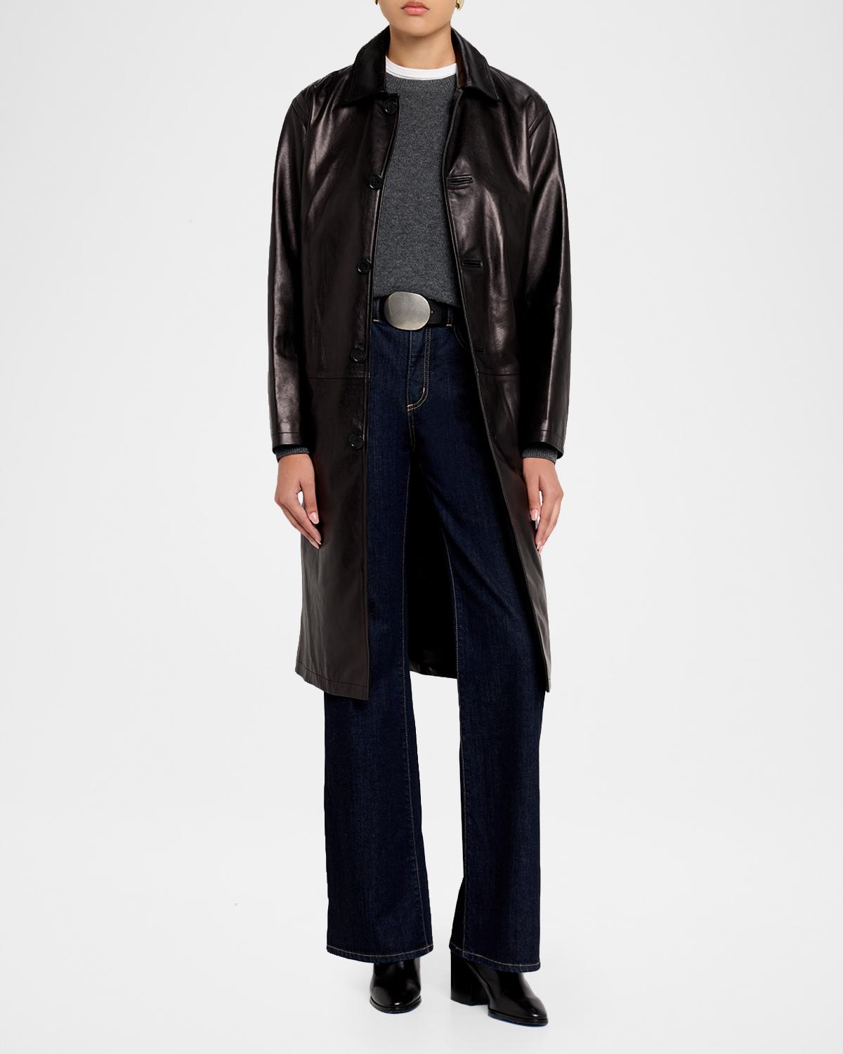Abel Leather Coat - thumbnail 2