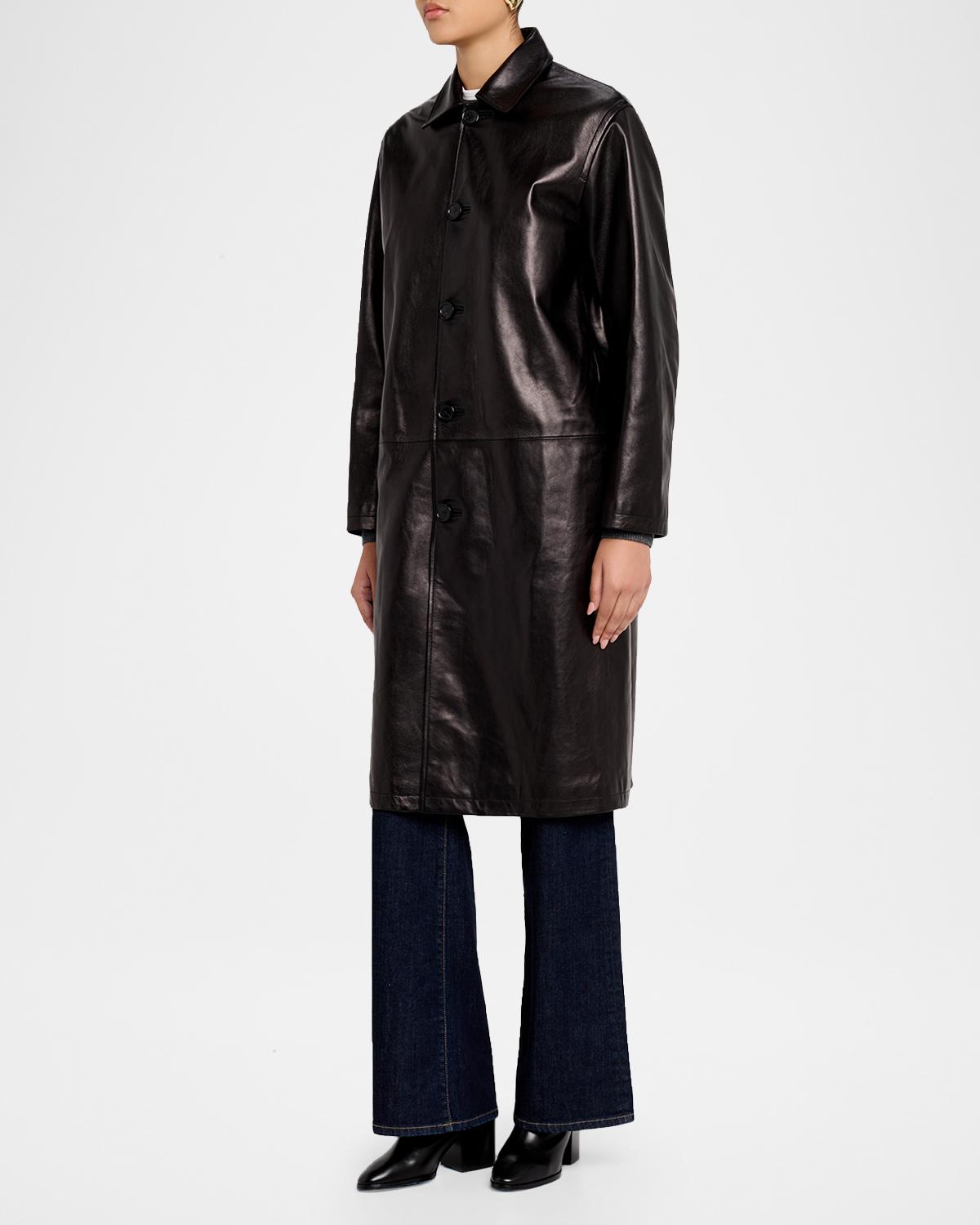 Abel Leather Coat - thumbnail 4