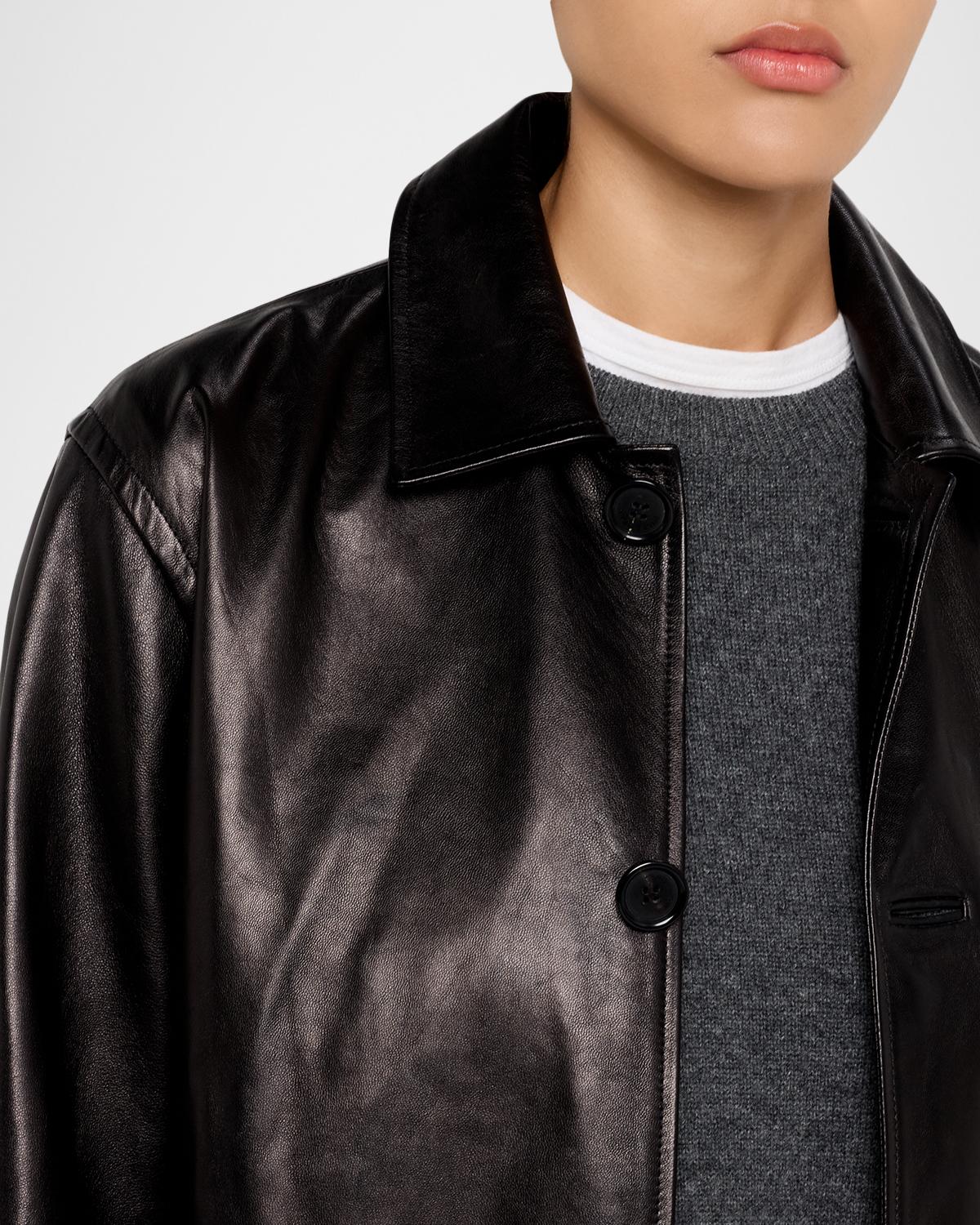 Abel Leather Coat - thumbnail 5