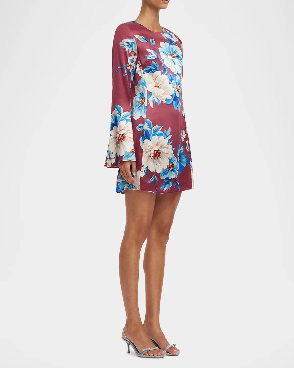 Suzanne Flare-Sleeve Floral Mini Dress - thumbnail 4
