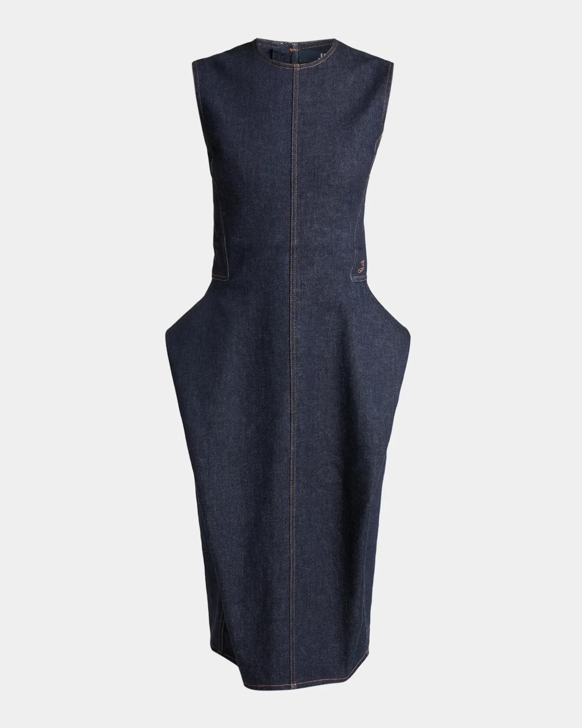 The De-Nîmes Cubisto Denim Midi Dress