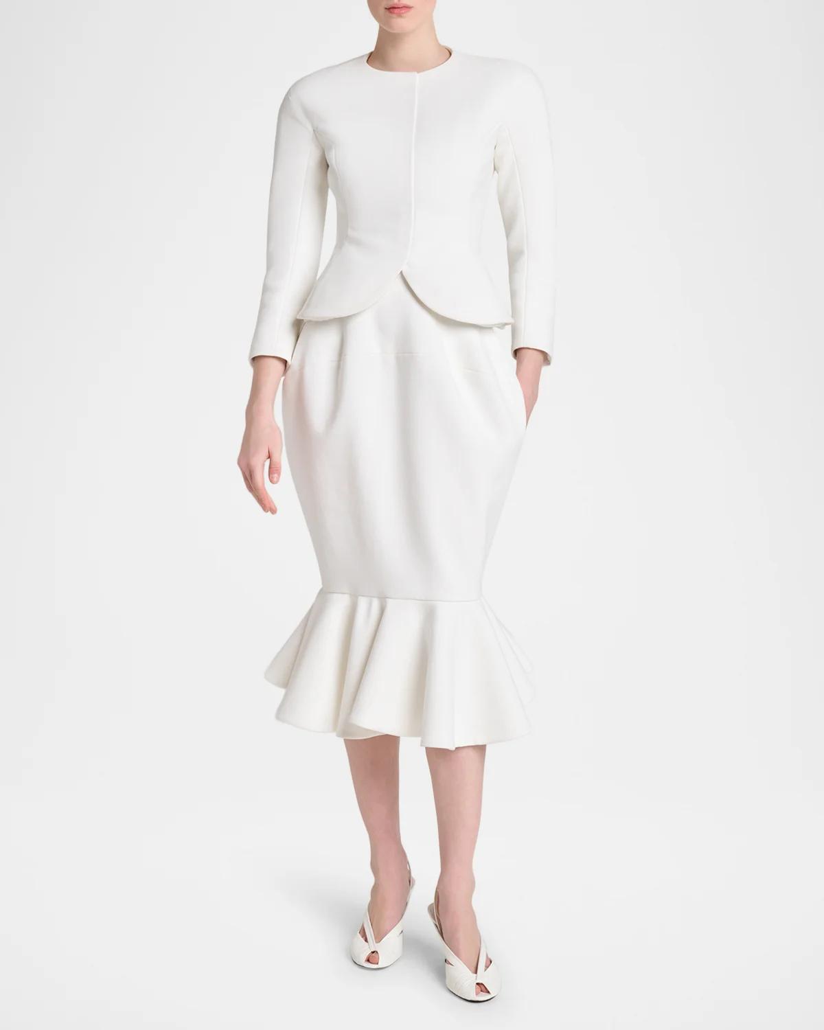 The Palmier Sculpted Ruffle Midi Skirt - thumbnail 2
