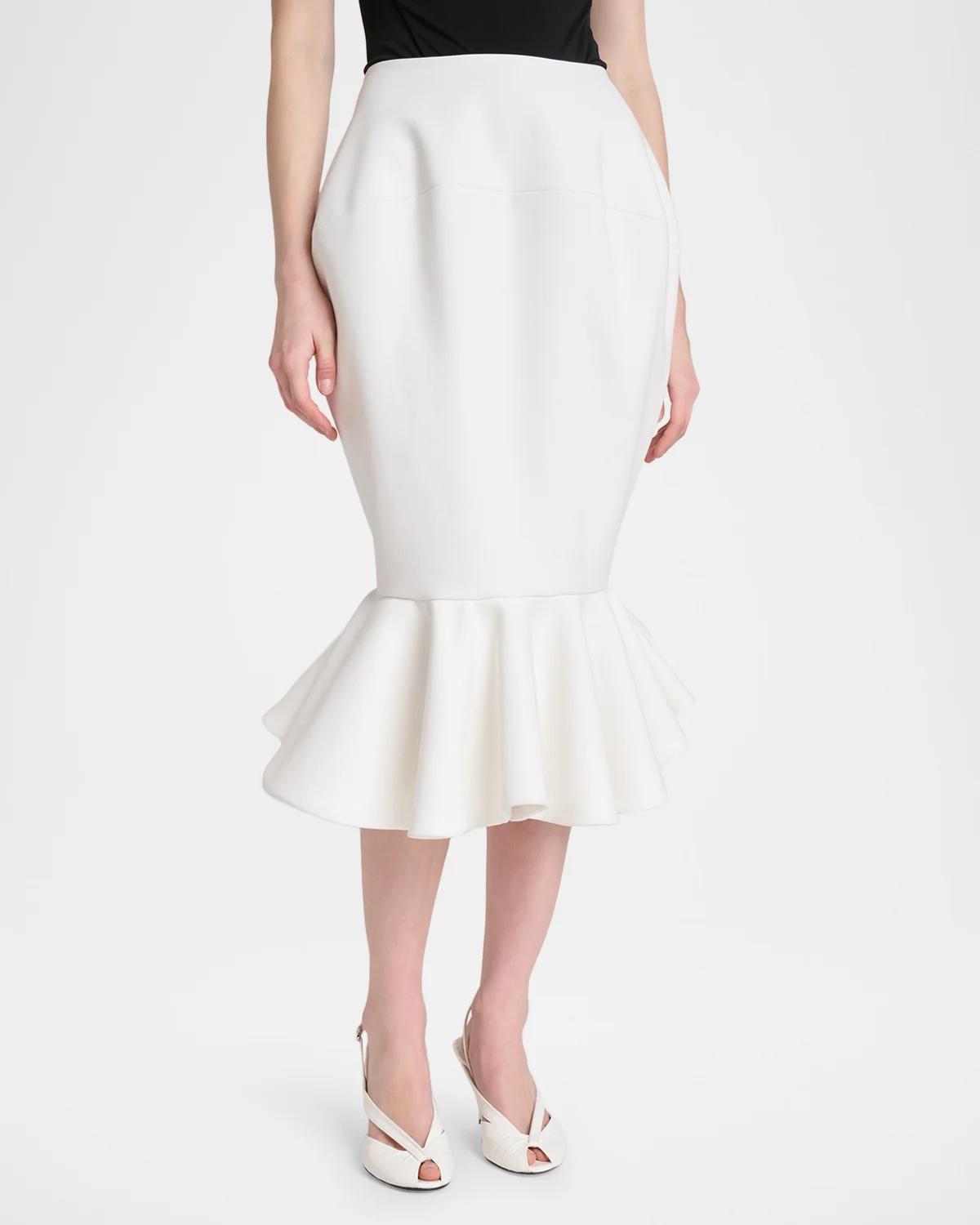 The Palmier Sculpted Ruffle Midi Skirt - thumbnail 4