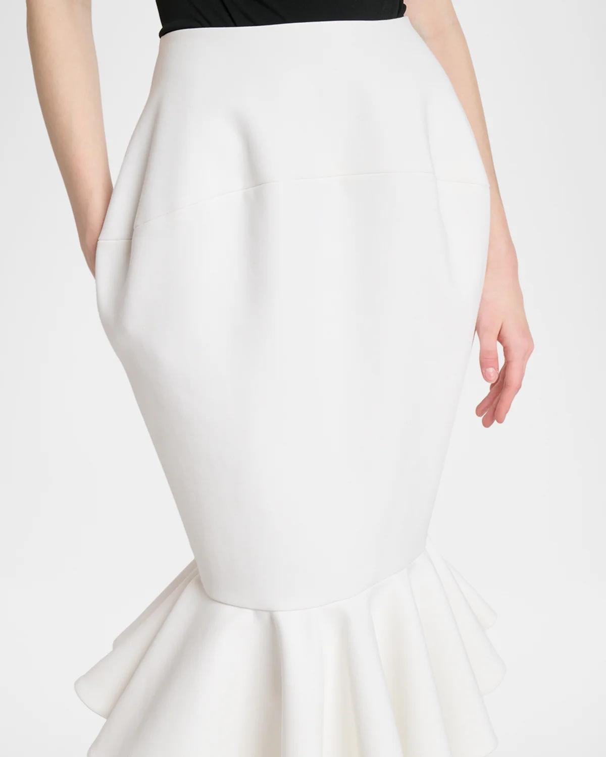 The Palmier Sculpted Ruffle Midi Skirt - thumbnail 5