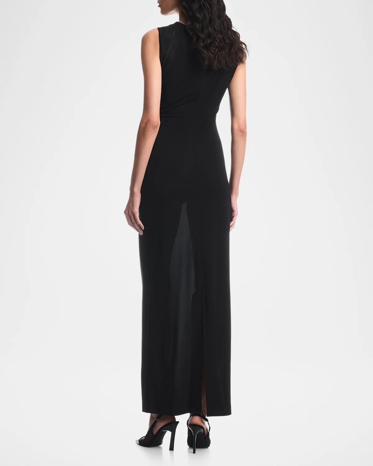 Sleeveless Jersey Column Maxi Dress - thumbnail 3