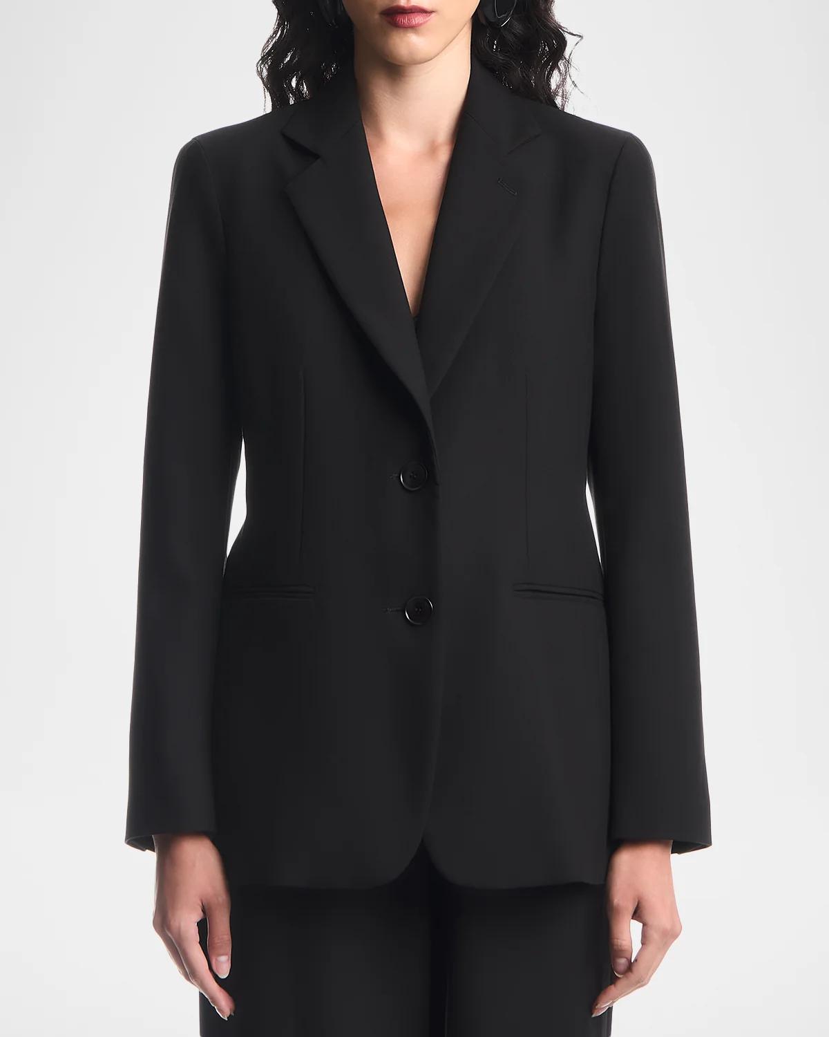 Single-Breasted Stretch Cady Jacket - thumbnail 3