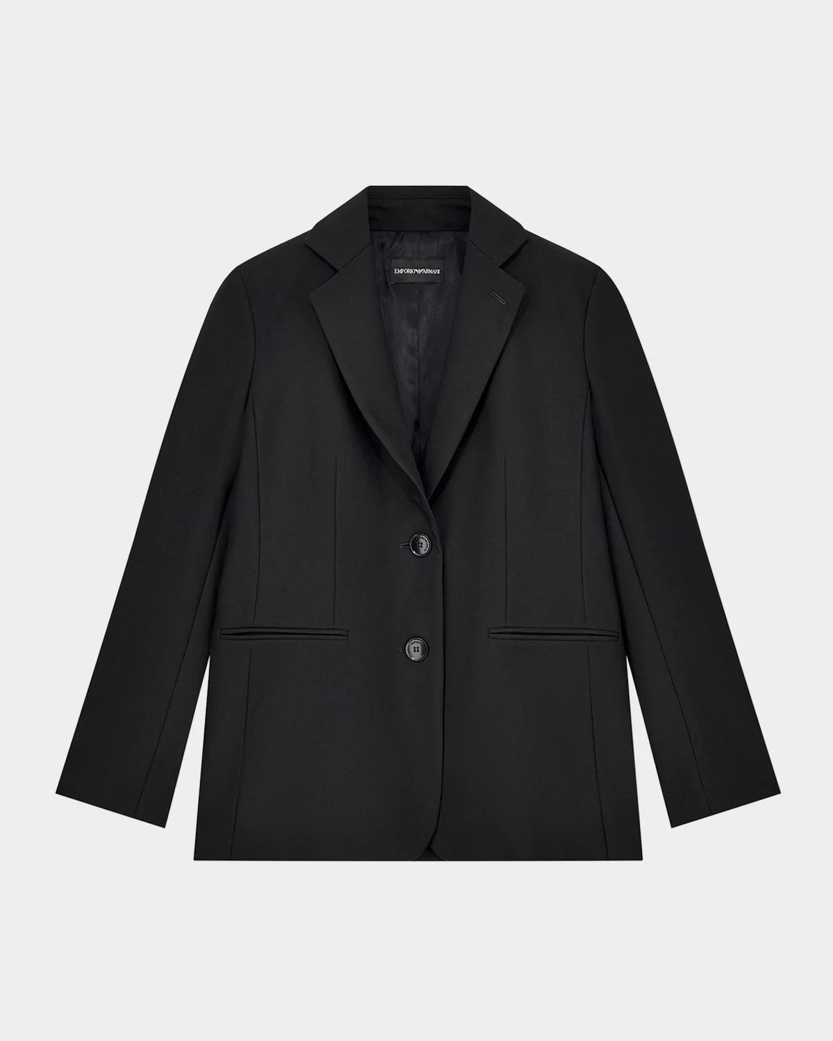 Single-Breasted Stretch Cady Jacket