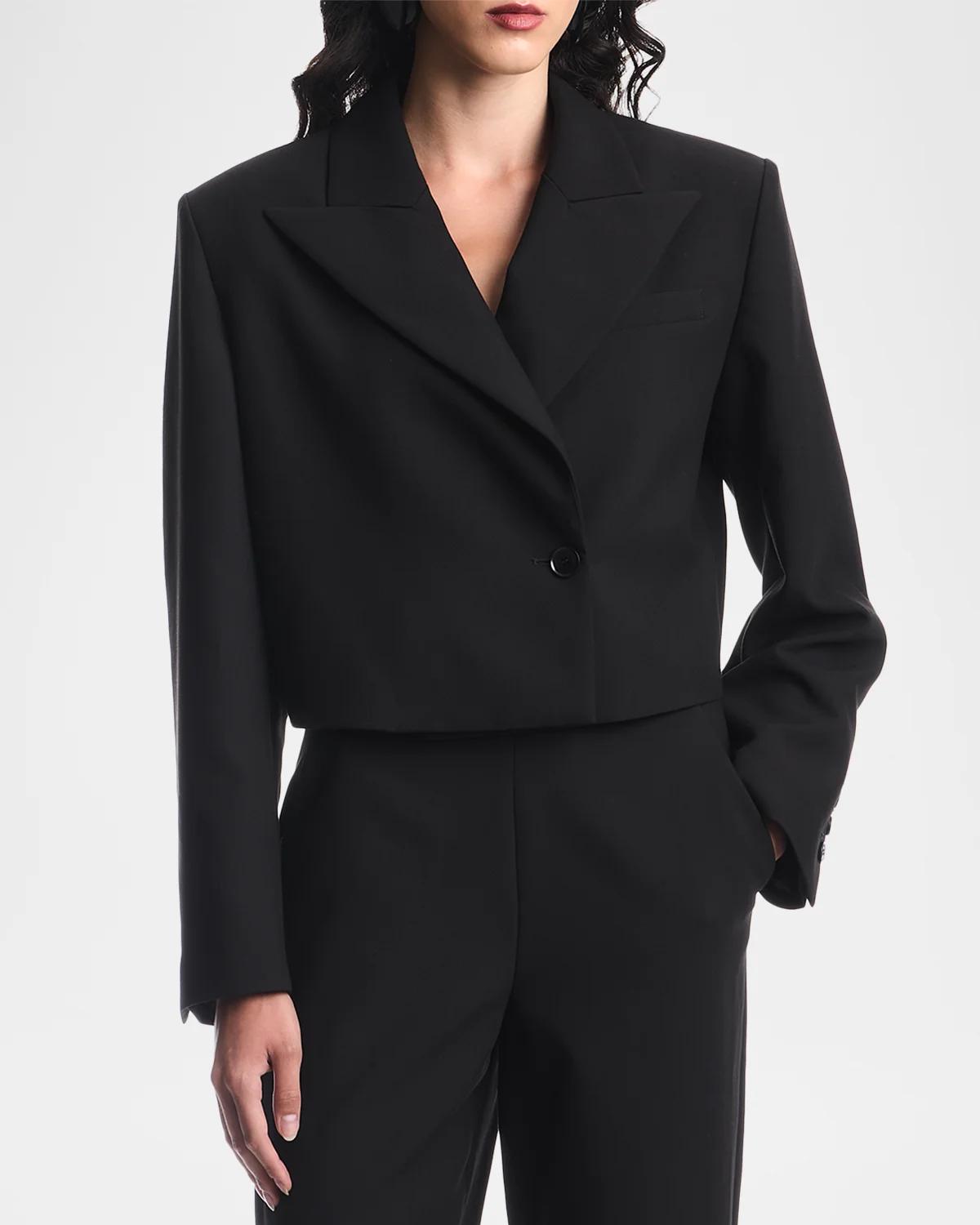 Cropped Single-Button Boxy Jacket - thumbnail 3