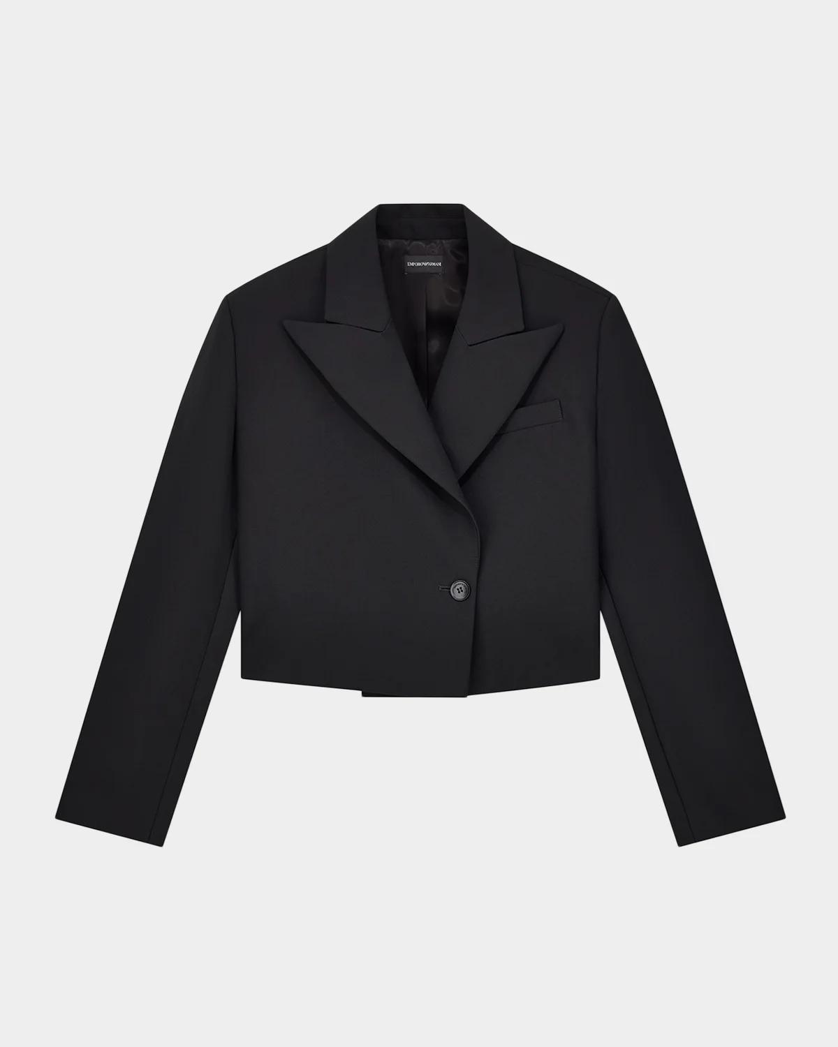Cropped Single-Button Boxy Jacket