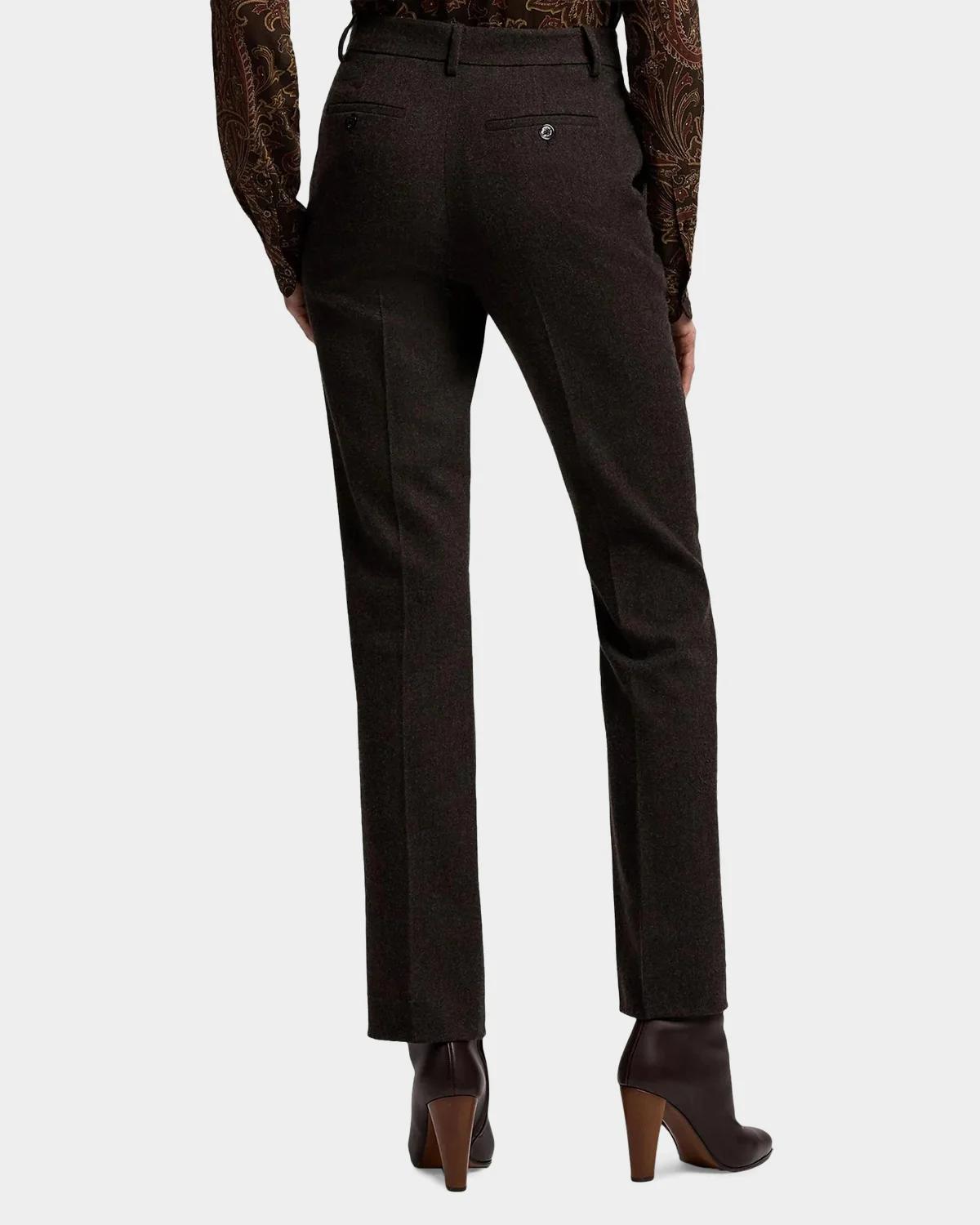 Andrey Wool Herringbone Tapered-Leg Ankle Pants - thumbnail 3