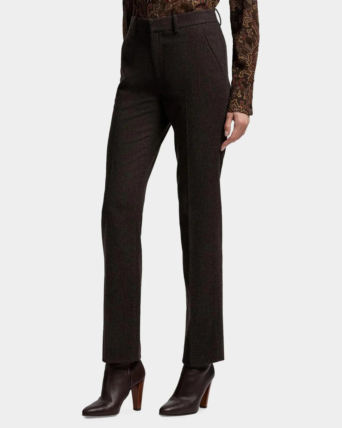 Andrey Wool Herringbone Tapered-Leg Ankle Pants - thumbnail 5