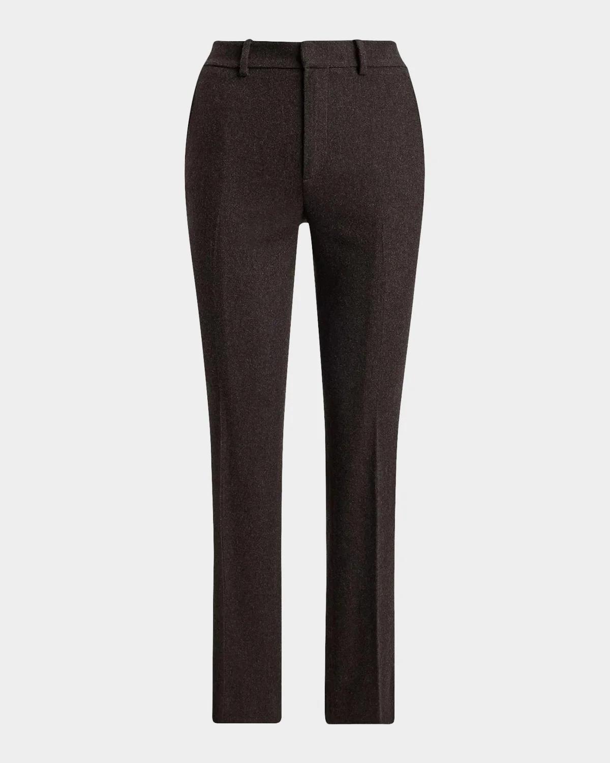 Andrey Wool Herringbone Tapered-Leg Ankle Pants