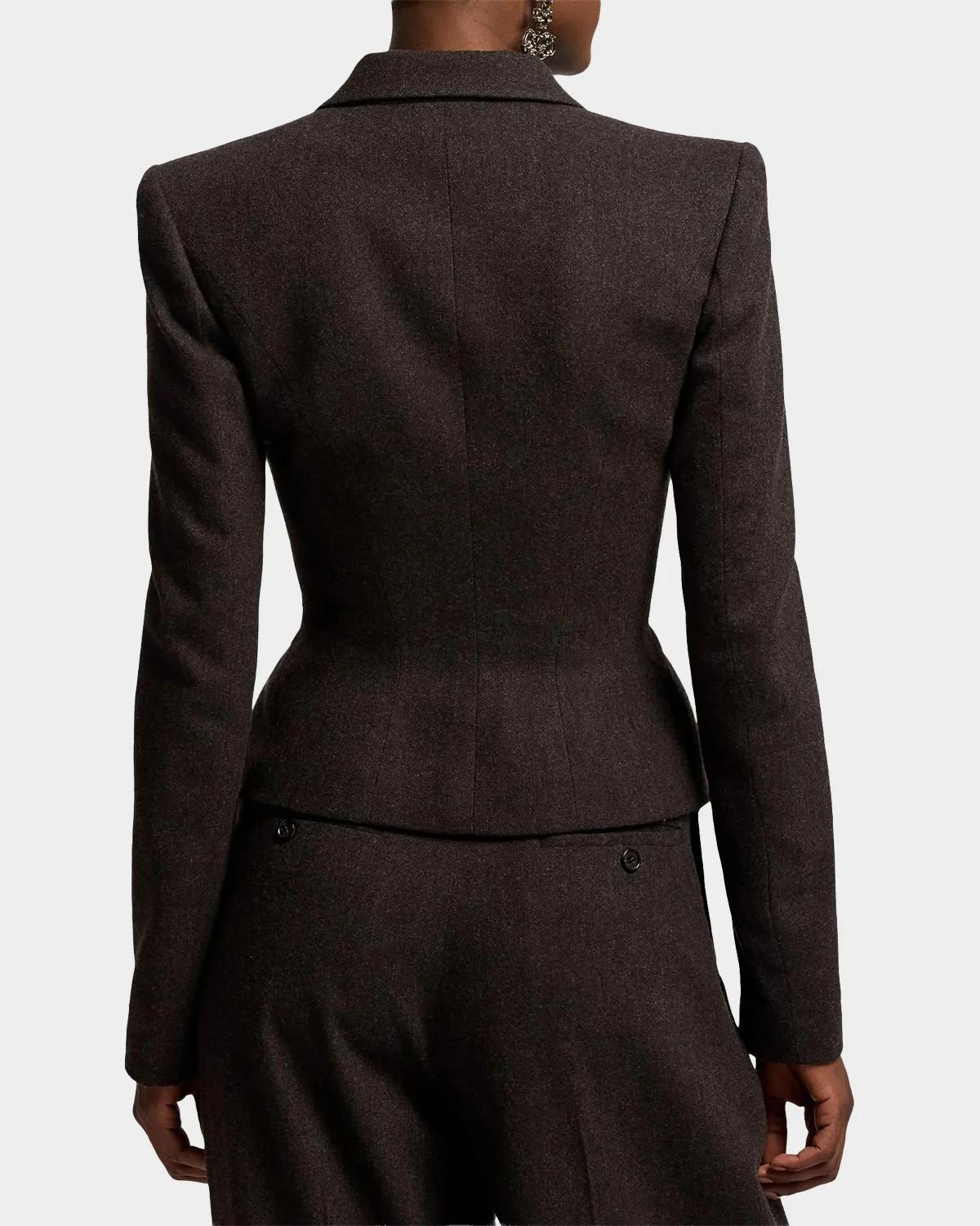 Joleene Wool Herringbone Structured Jacket - thumbnail 3