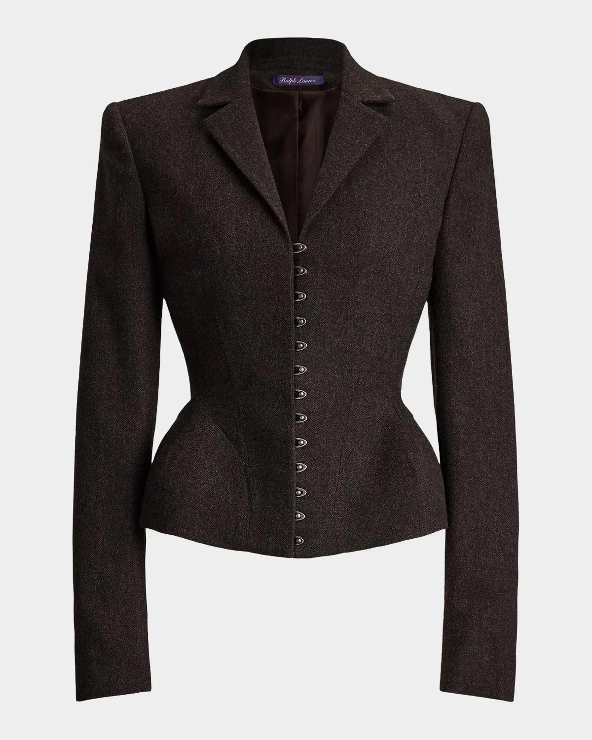 Joleene Wool Herringbone Structured Jacket