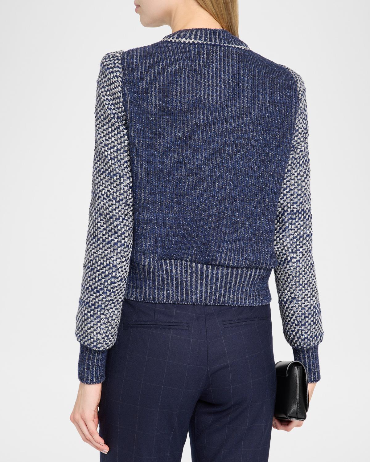 Metallic Tweed Bomber Jacket - thumbnail 3