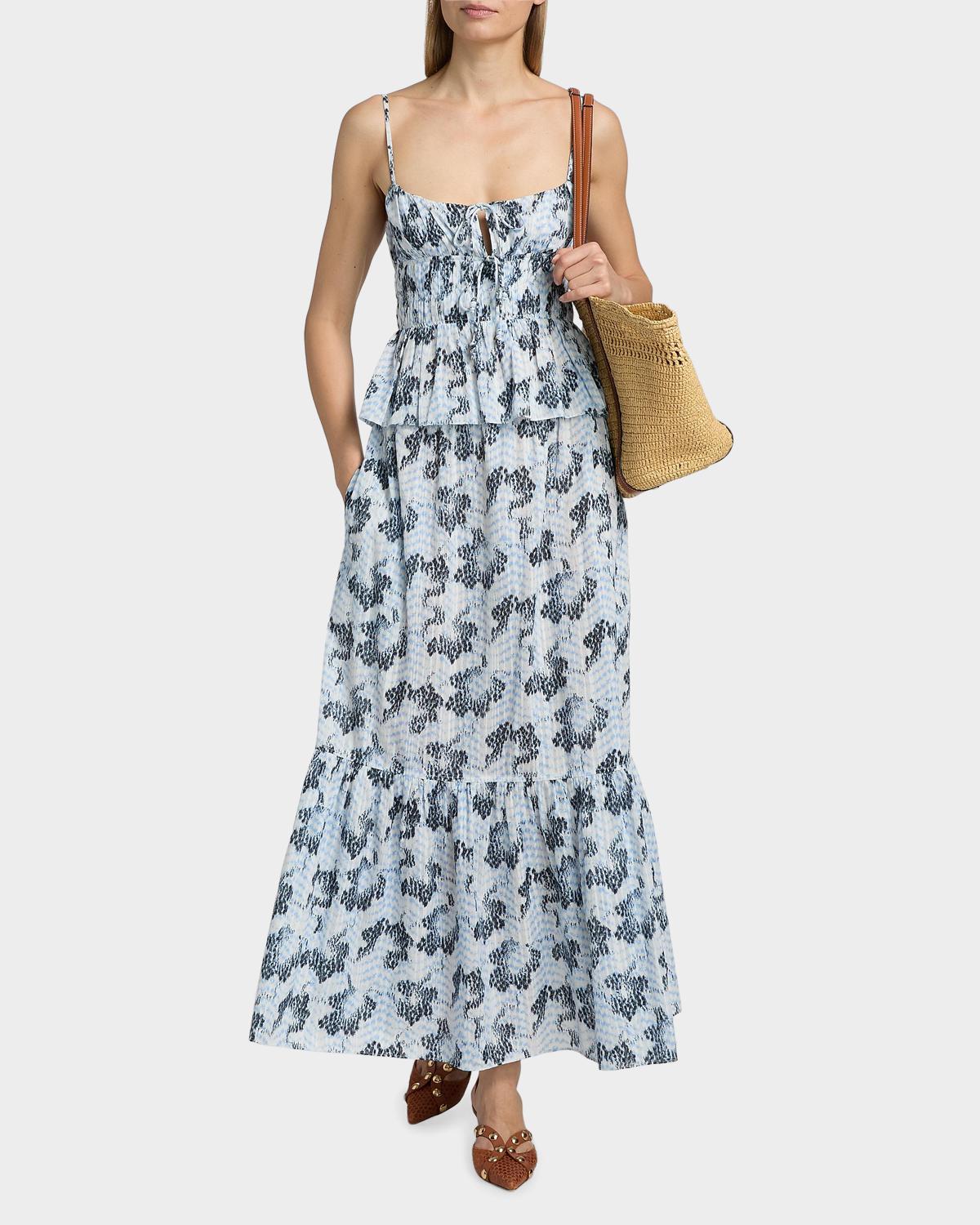 Olina Printed Cotton A-Line Maxi Skirt - thumbnail 2