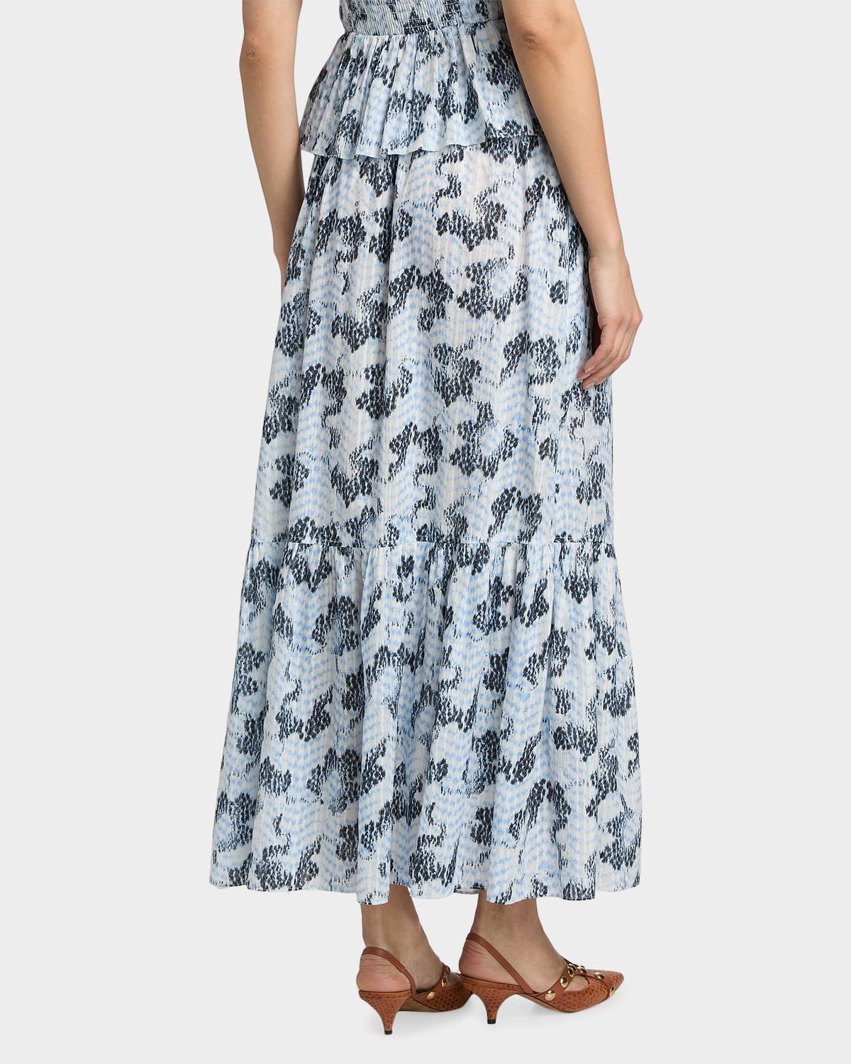 Olina Printed Cotton A-Line Maxi Skirt - thumbnail 3