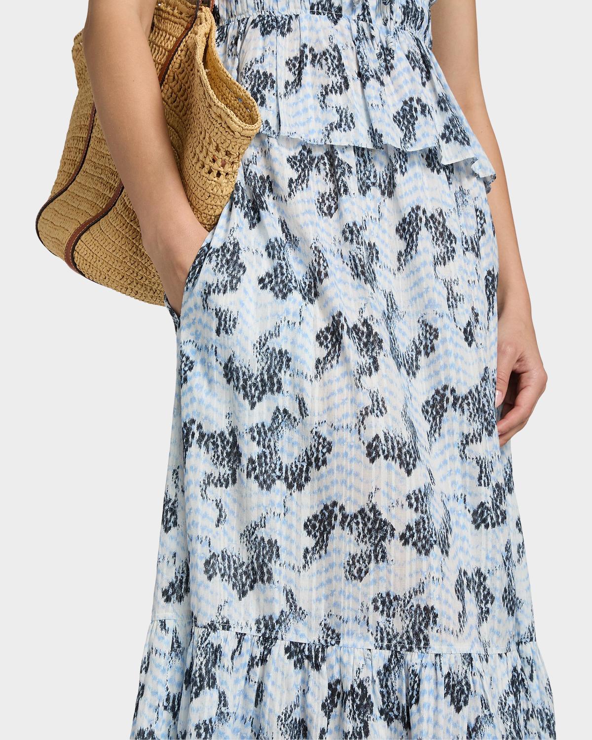 Olina Printed Cotton A-Line Maxi Skirt - thumbnail 6