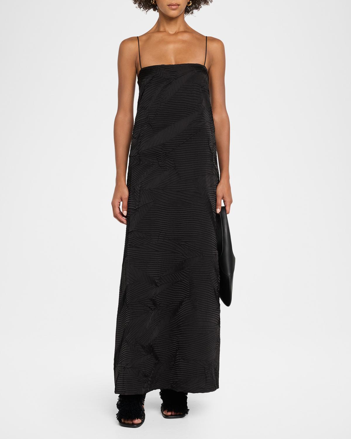 Landscape Textured Satin Maxi Dress - thumbnail 2
