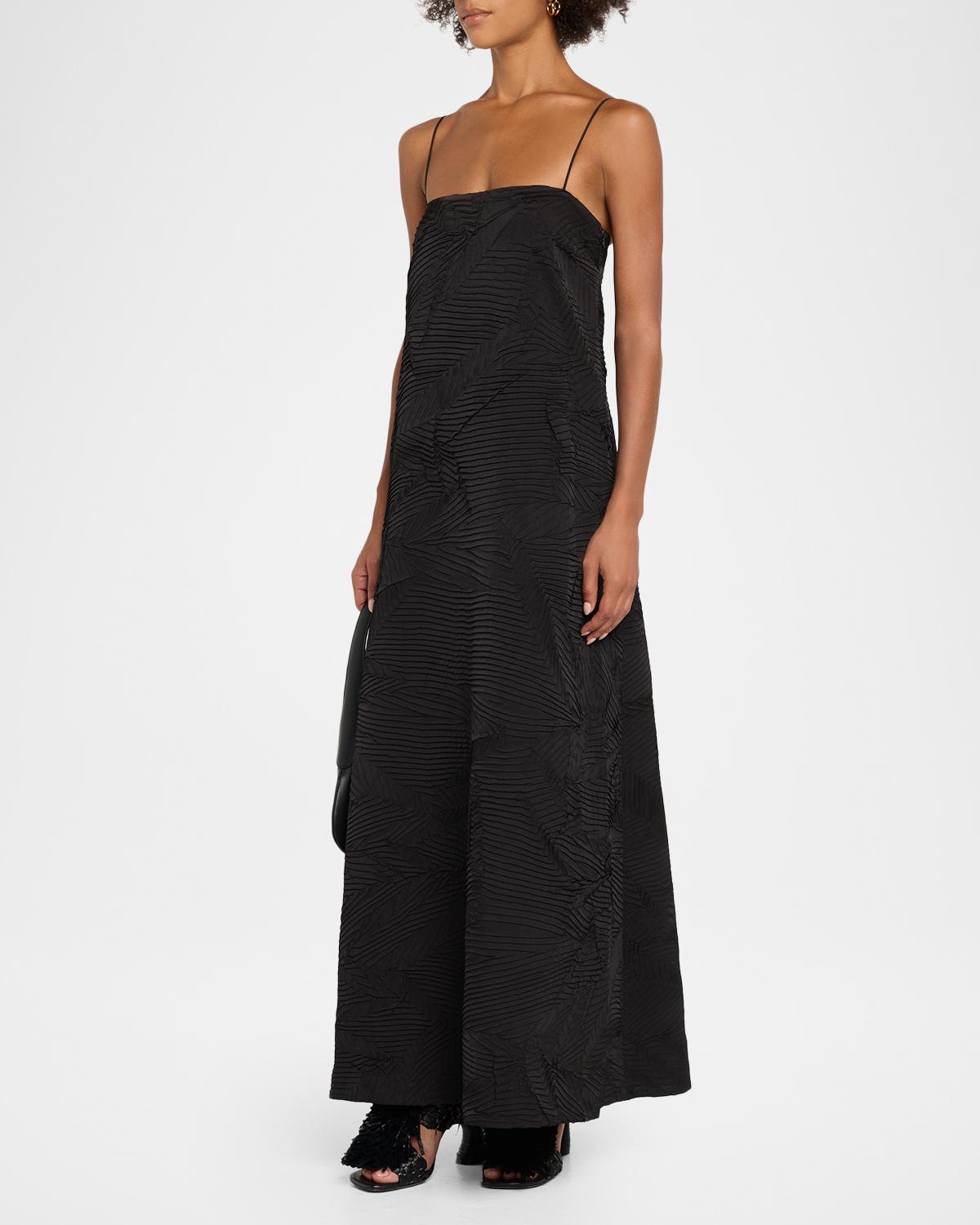 Landscape Textured Satin Maxi Dress - thumbnail 4