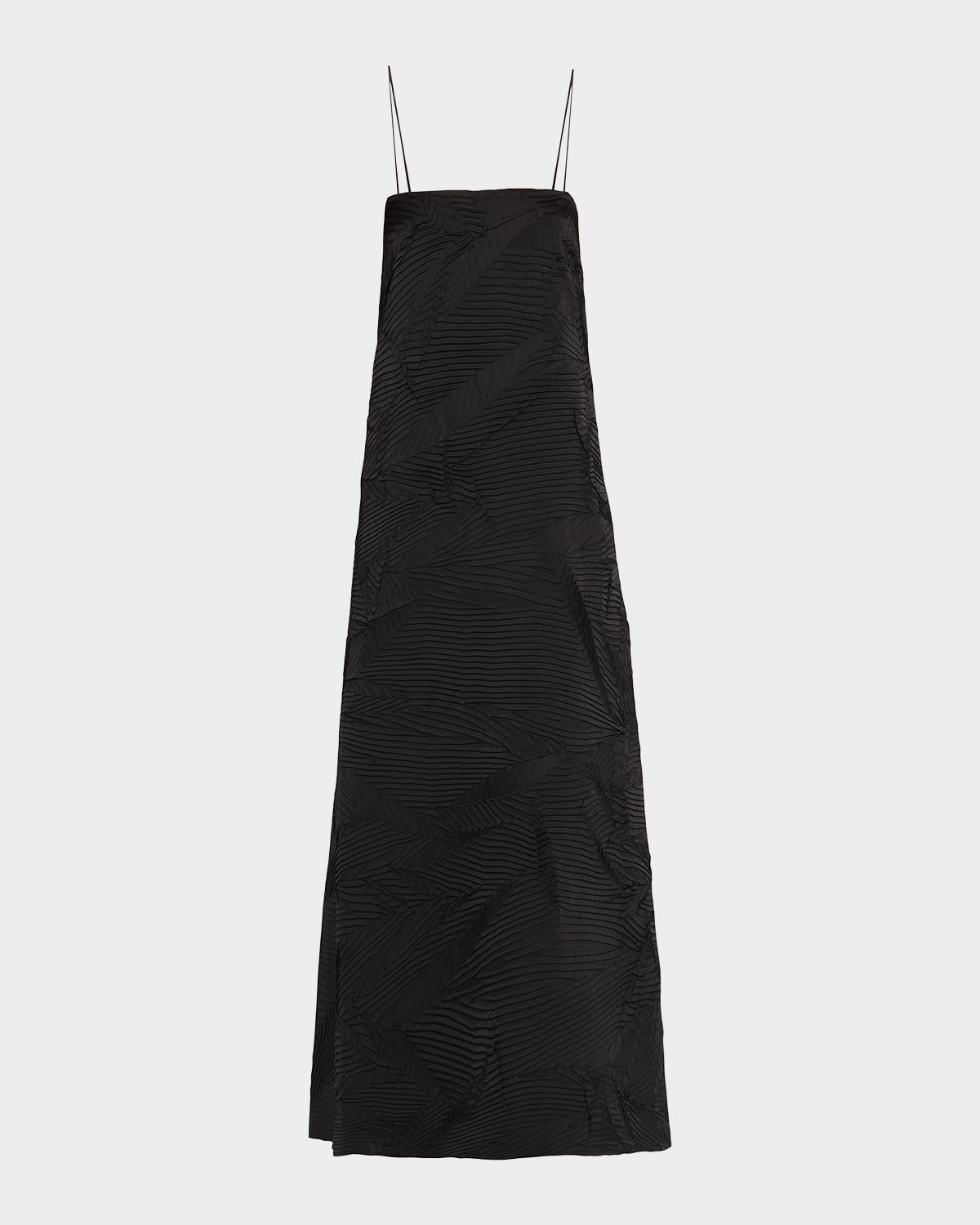 Landscape Textured Satin Maxi Dress