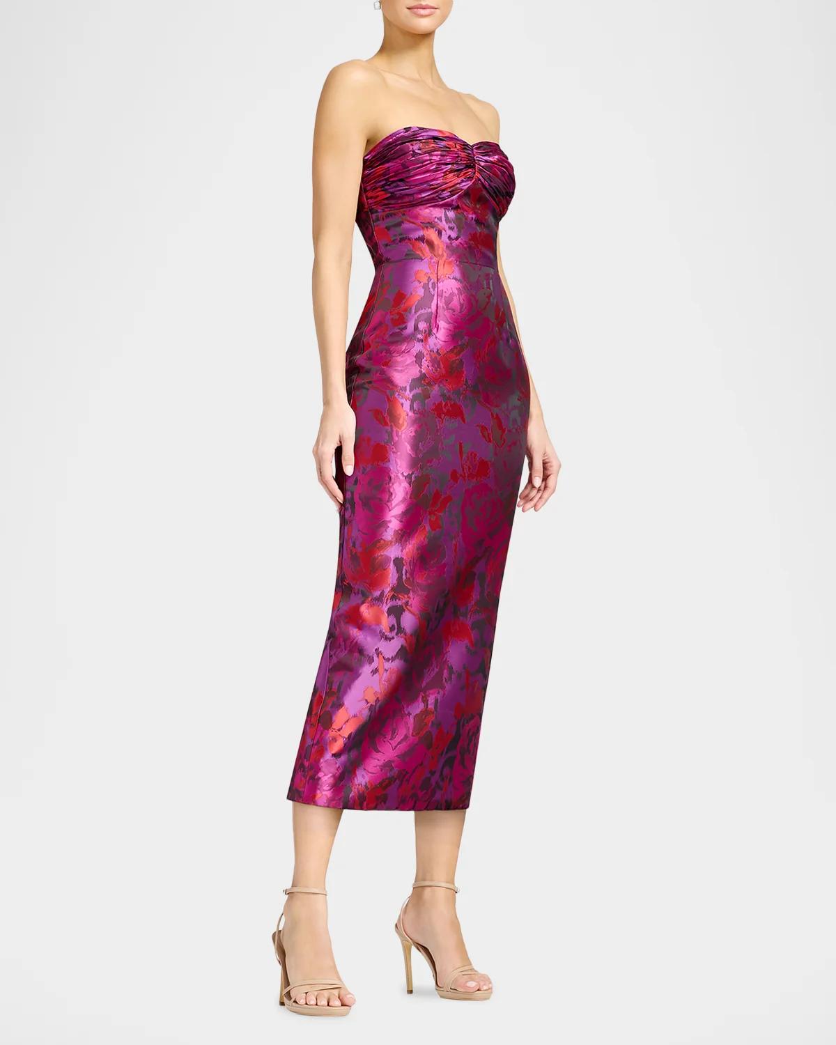 Dalia Strapless Floral-Print Midi Dress - thumbnail 4