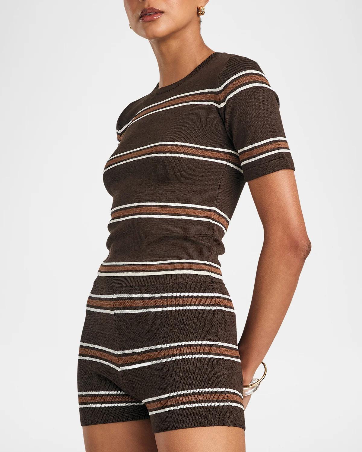 Kel Striped High-Rise Shorts - thumbnail 5
