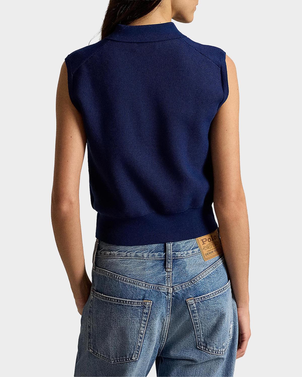 Logo Cotton Crop Polo Top - thumbnail 3