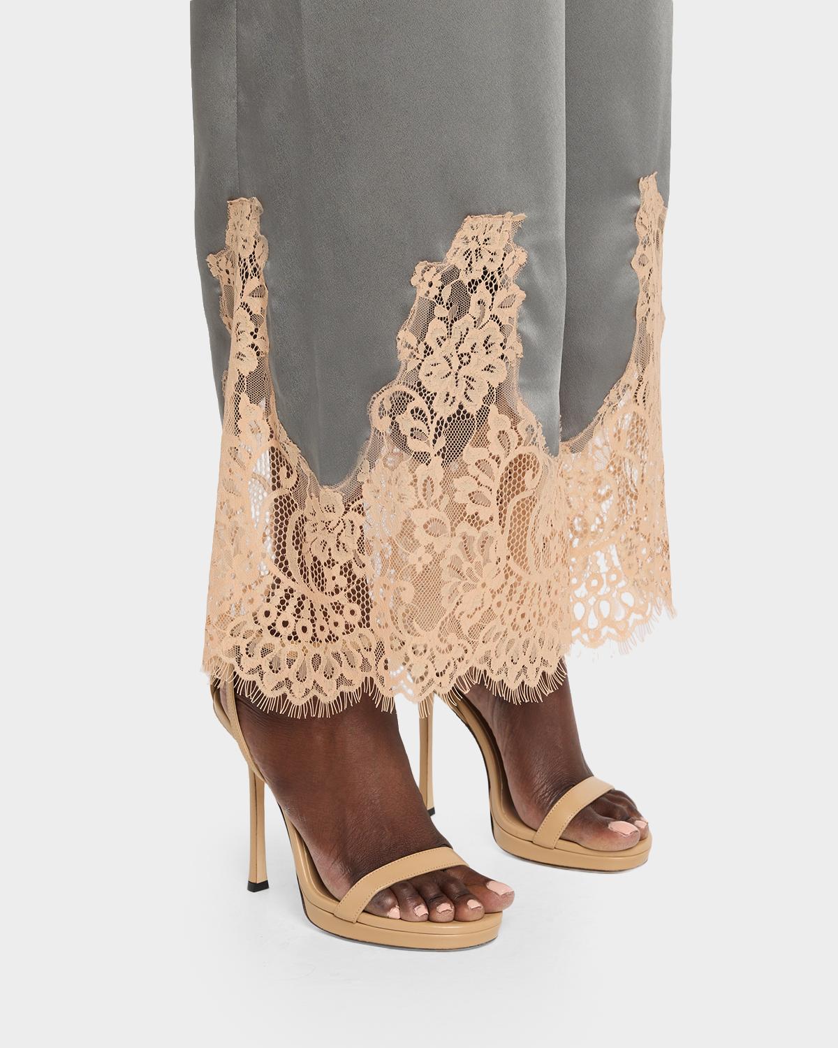 Mirel Lace-Trim Satin Pants - thumbnail 5