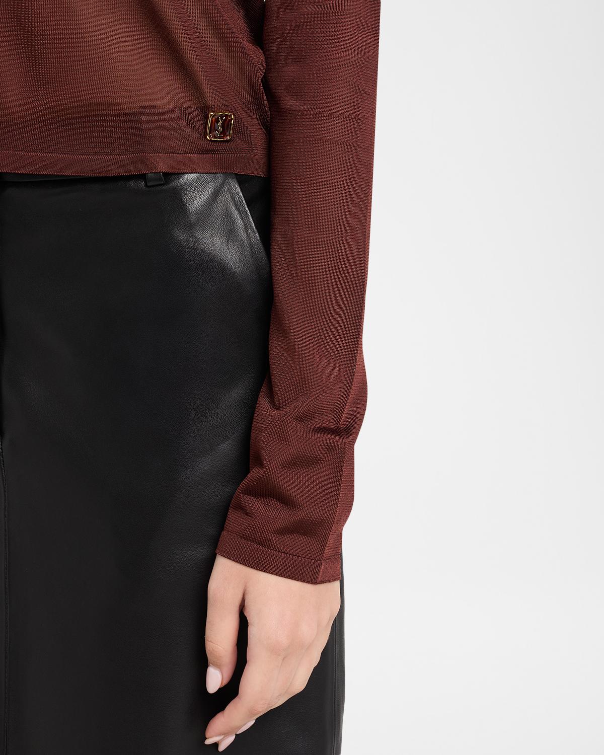 Cassandre Sheer Knit Long-Sleeve Top - thumbnail 5