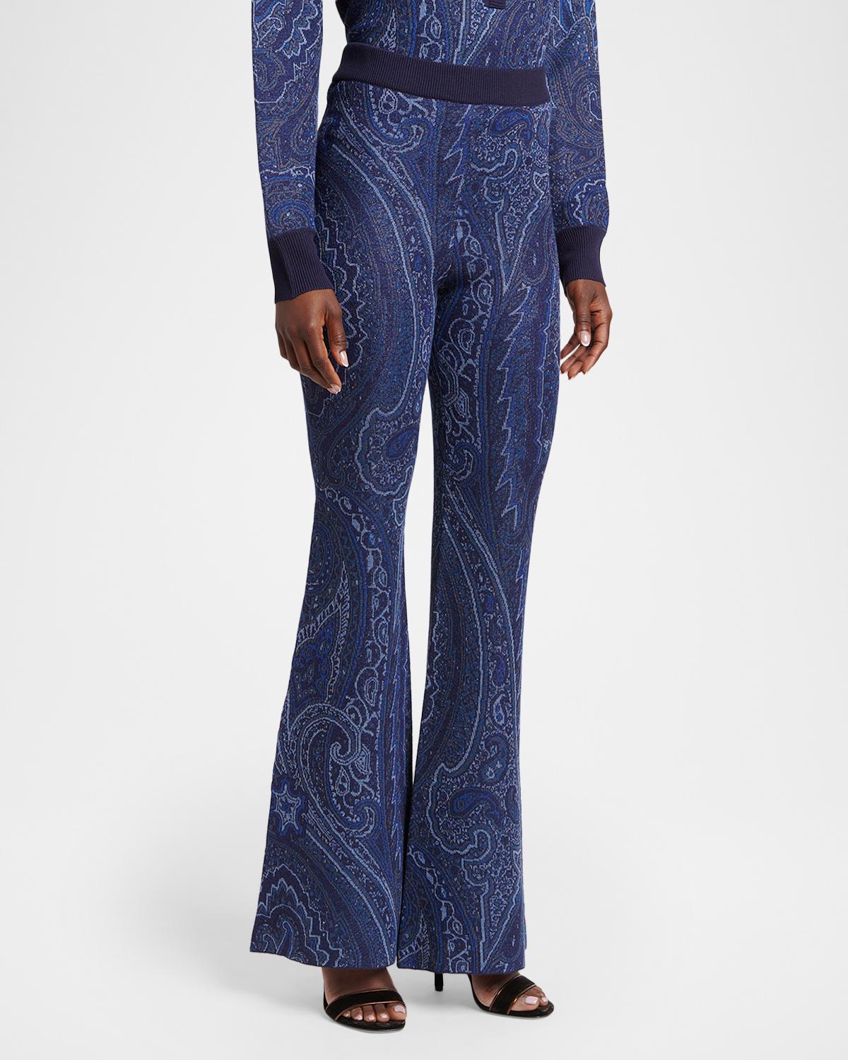 Paisley Knit Flare Trousers - thumbnail 4