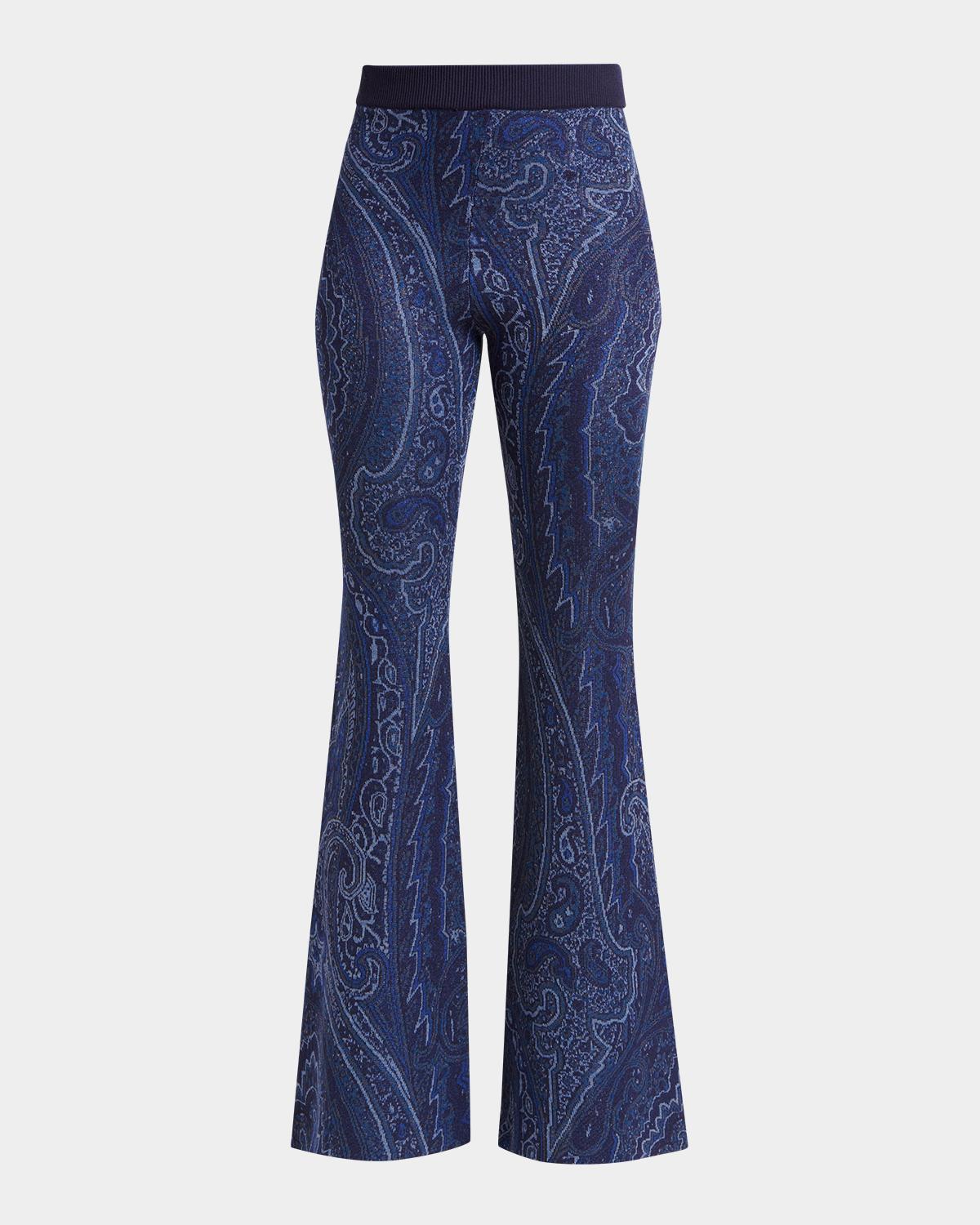 Paisley Knit Flare Trousers