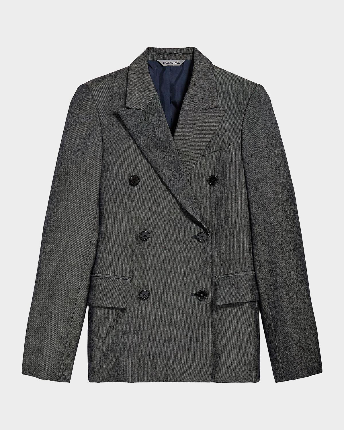 Wool Double-Breasted Tailored Jacket