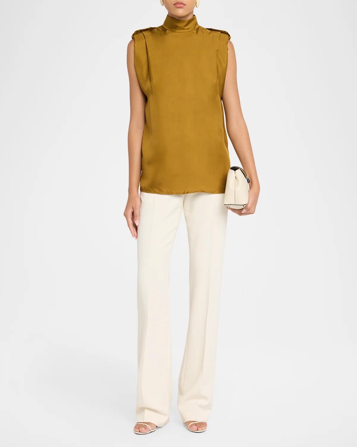 Sleeveless Tuck Satin Top - thumbnail 2