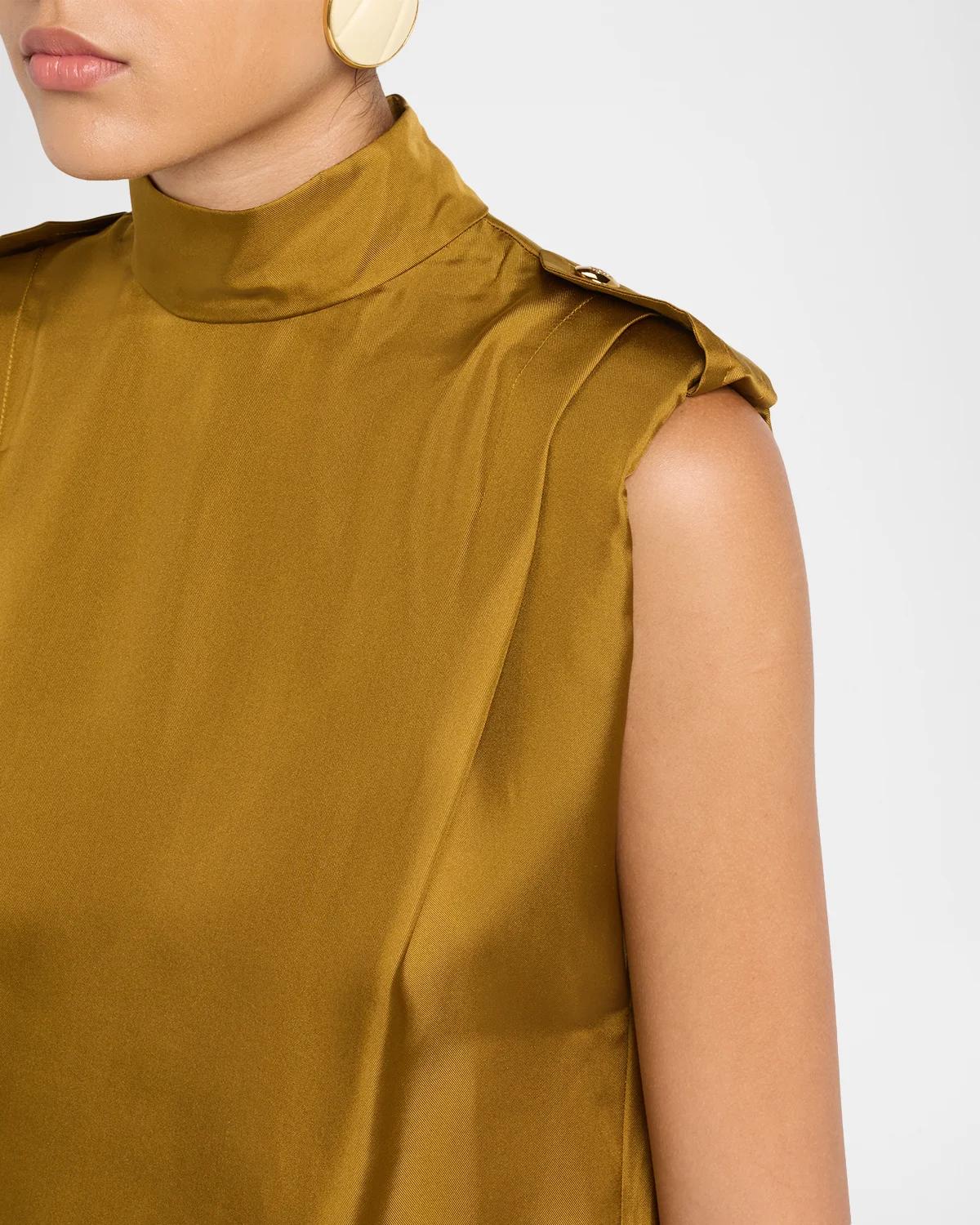 Sleeveless Tuck Satin Top - thumbnail 5