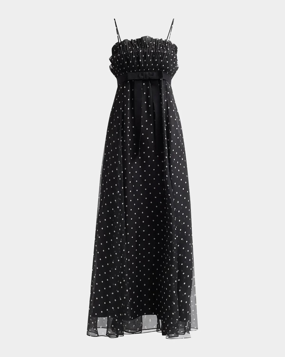 Frill Pleated Maxi Dress
