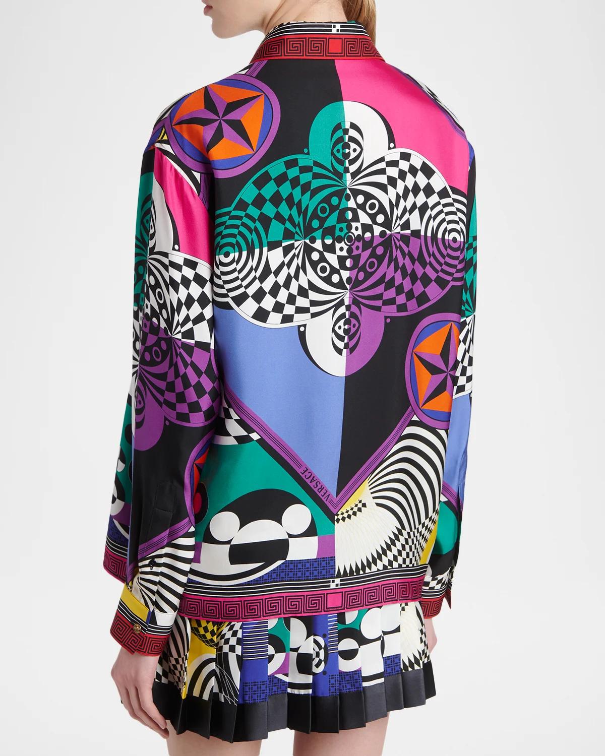 Printed Silk Twill Shirt - thumbnail 3
