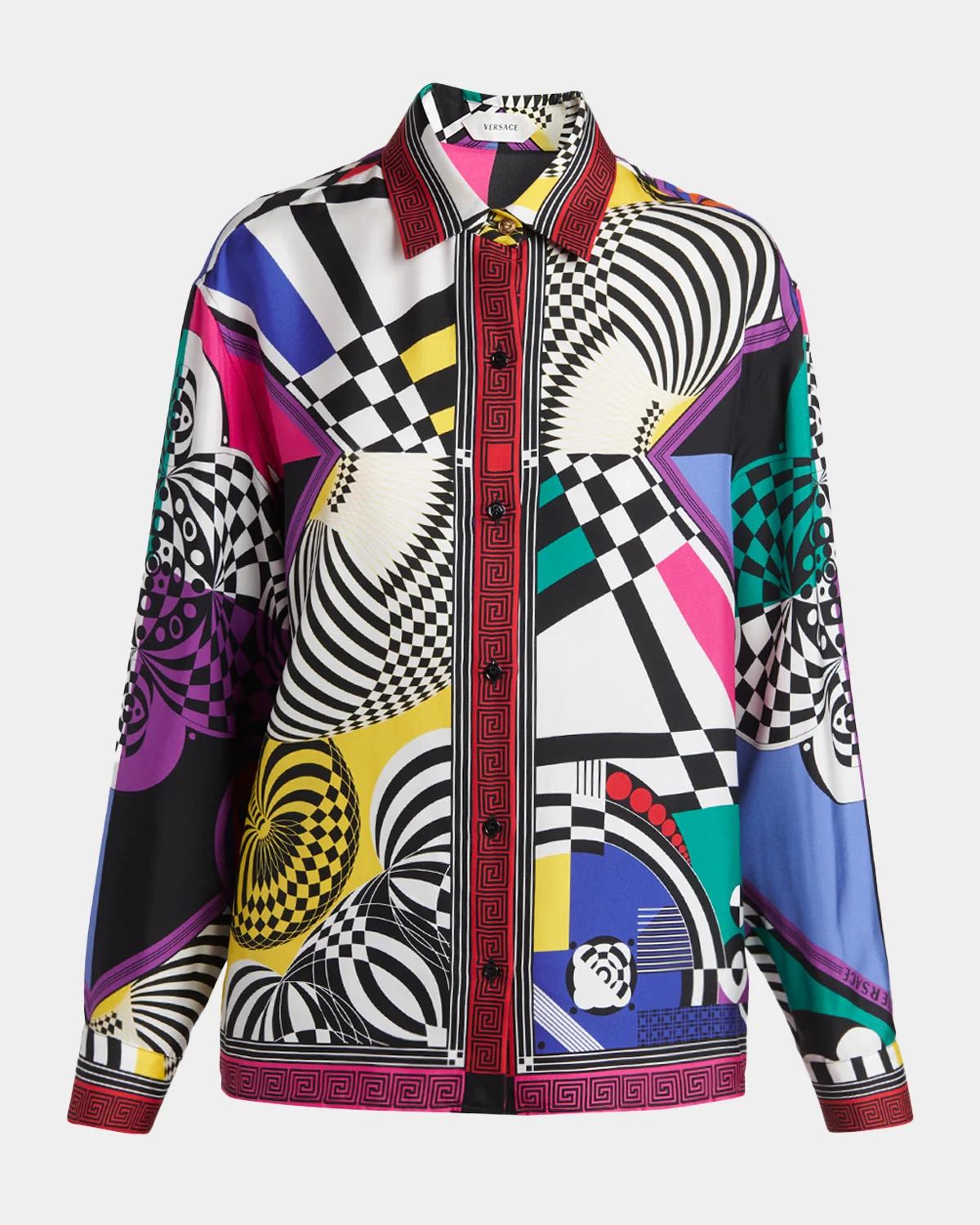 Printed Silk Twill Shirt