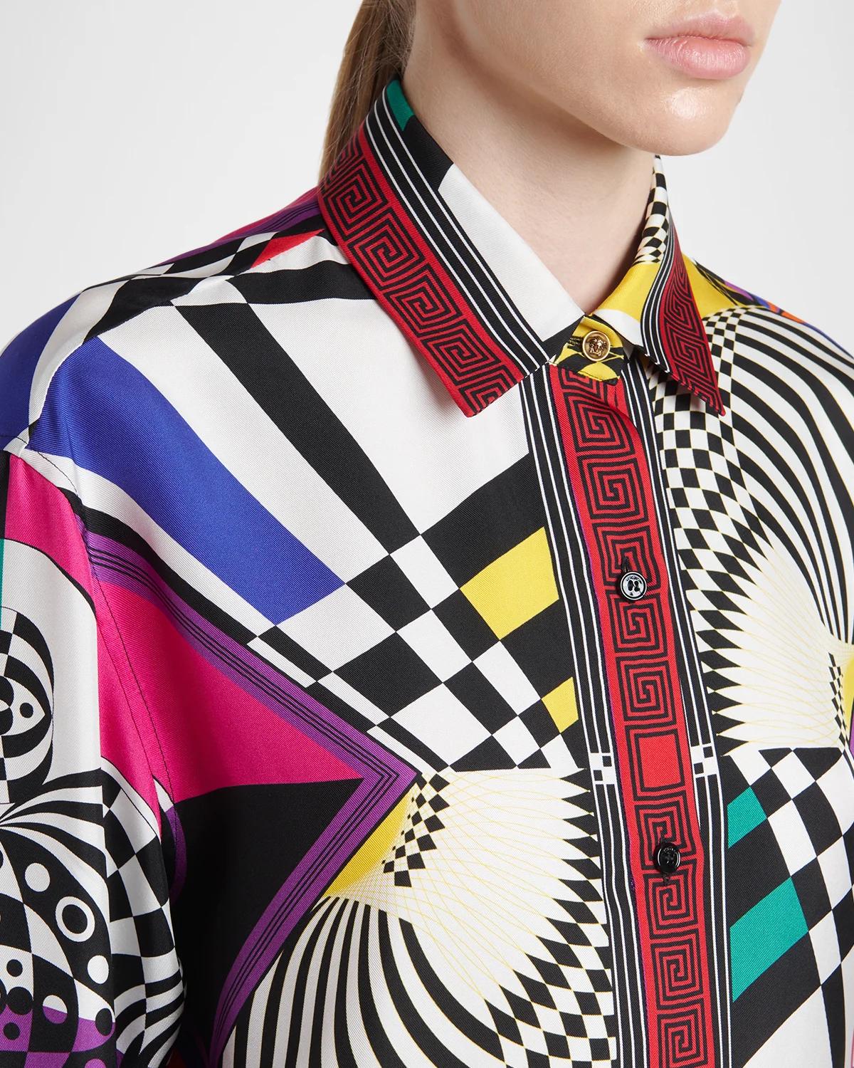 Printed Silk Twill Shirt - thumbnail 5