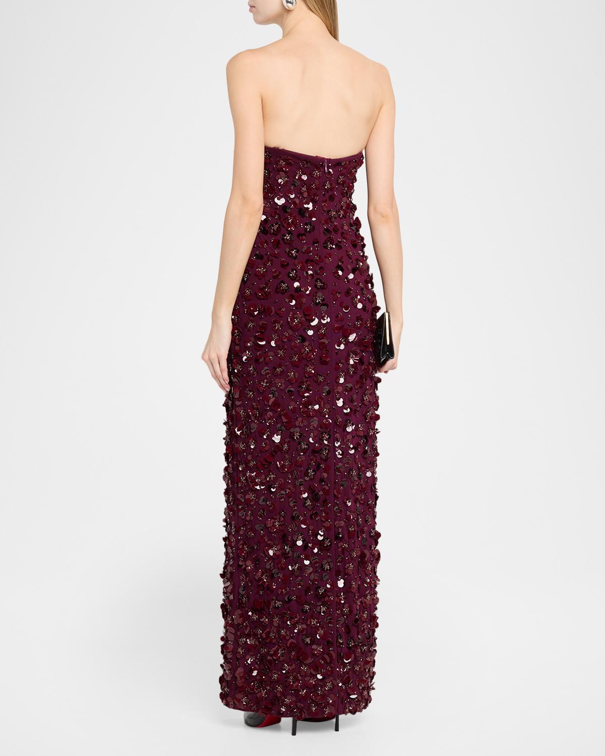 Serafina Strapless Sequin Column Gown - thumbnail 3