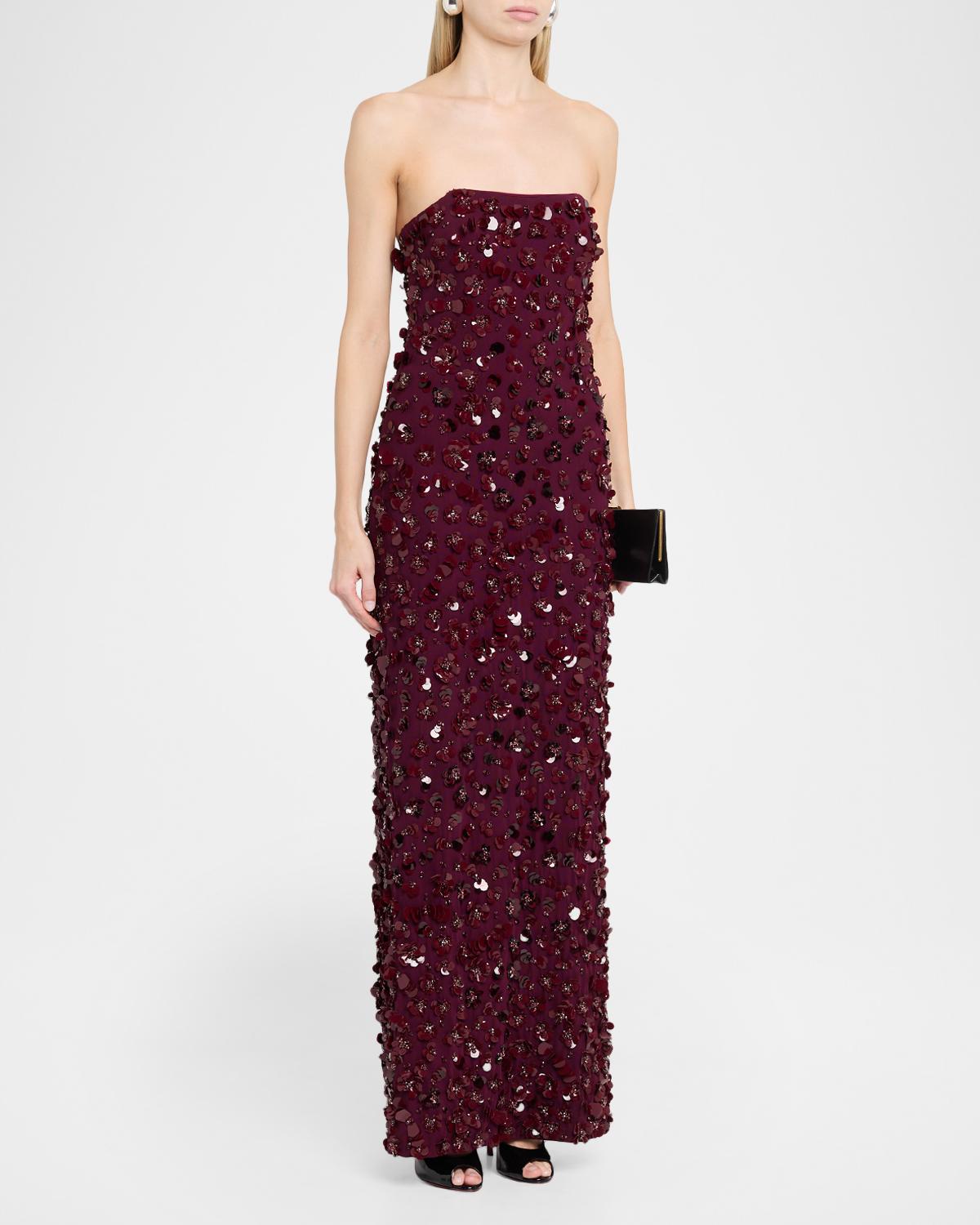 Serafina Strapless Sequin Column Gown - thumbnail 4
