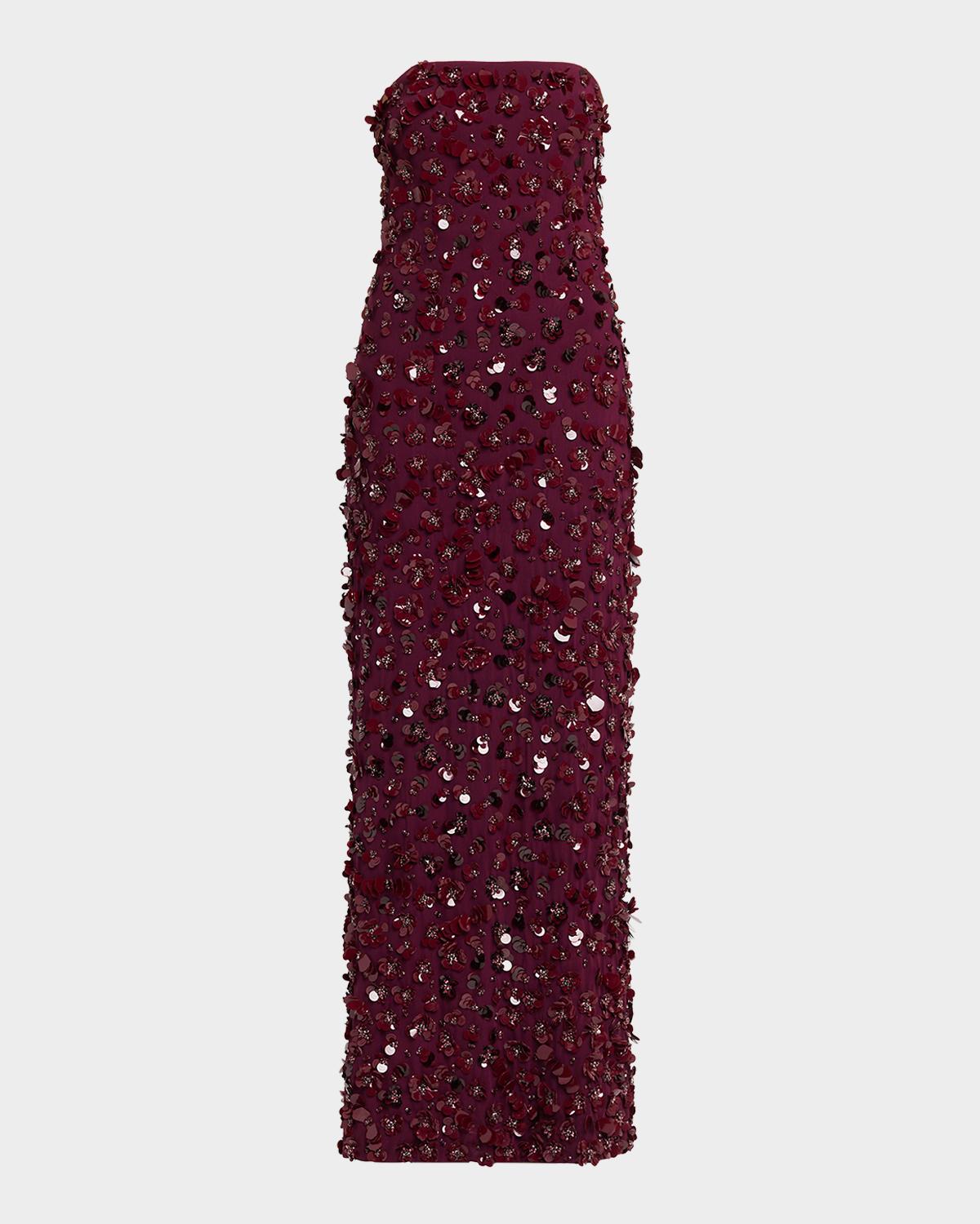Serafina Strapless Sequin Column Gown