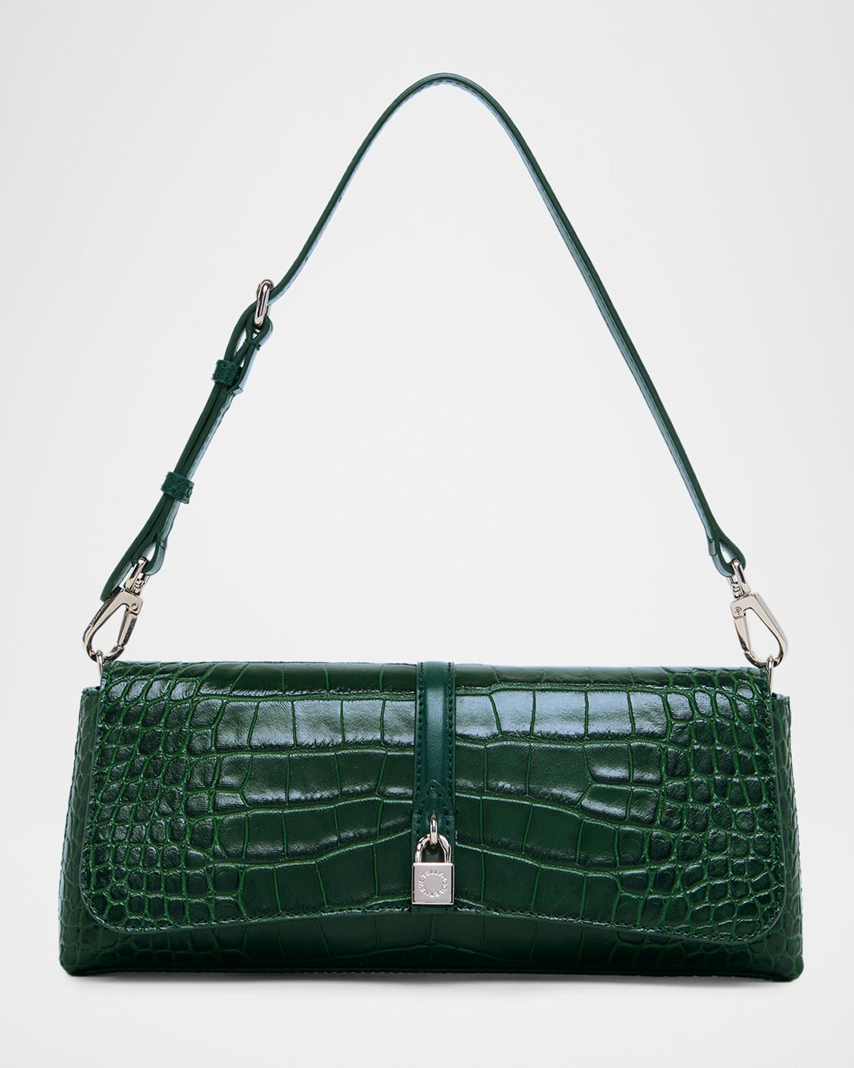 Stella McCartney Ryder Croc-Embossed Vegan Leather Clutch Bag