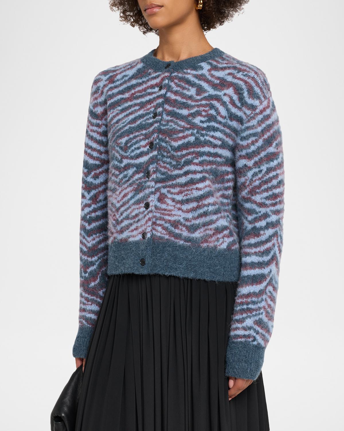 Tiger-Print Alpaca-Blend Cardigan - thumbnail 4
