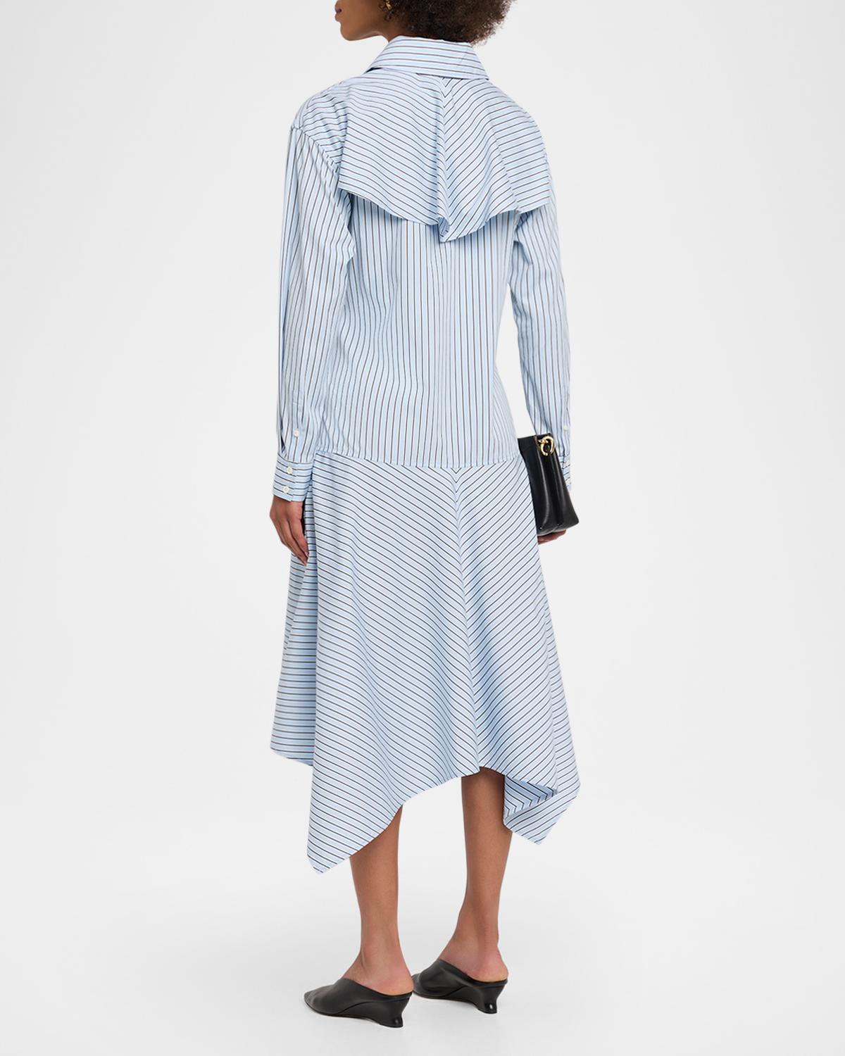 Striped Handkerchief Midi Shirtdress - thumbnail 3