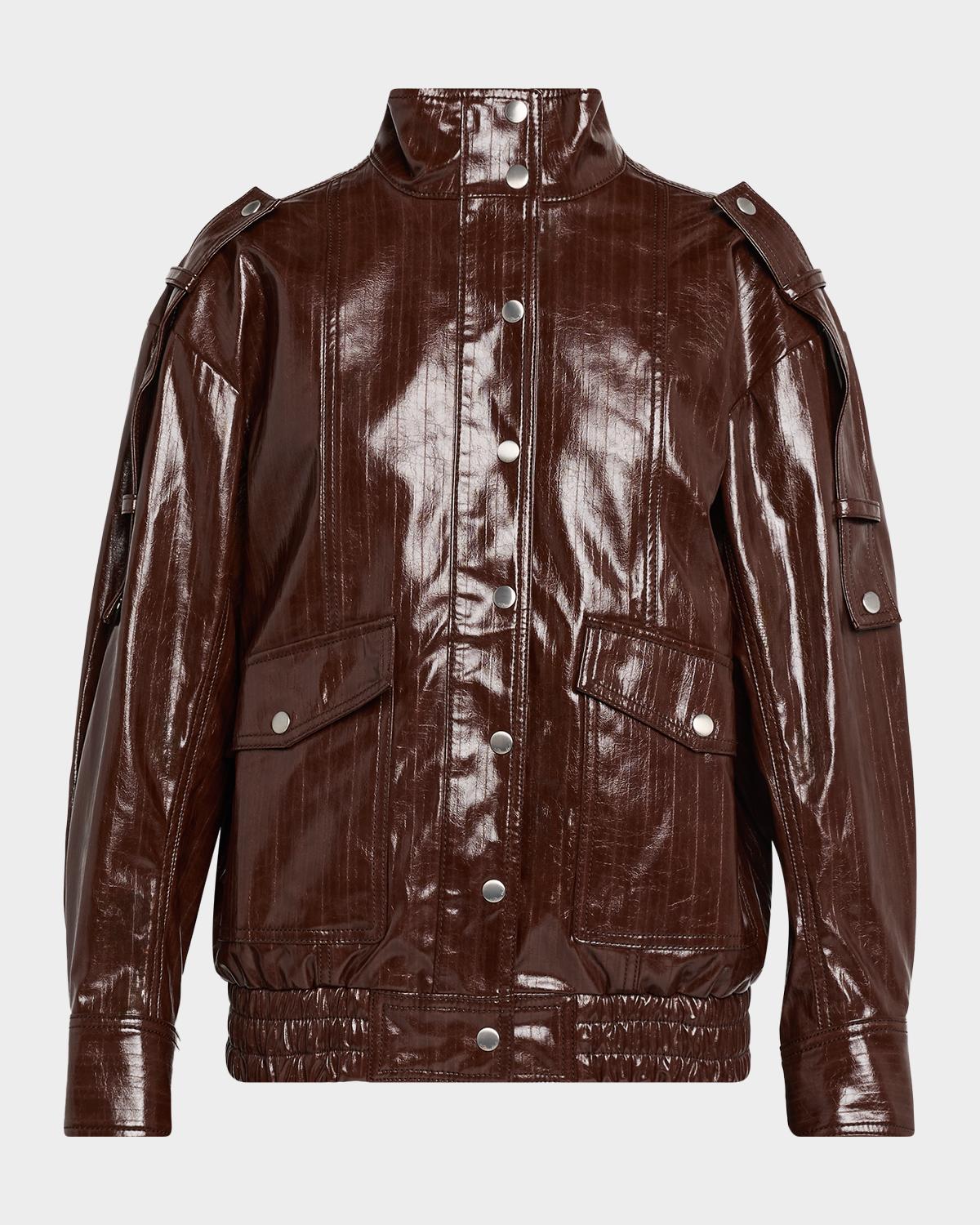 Textured Faux Leather Jacket