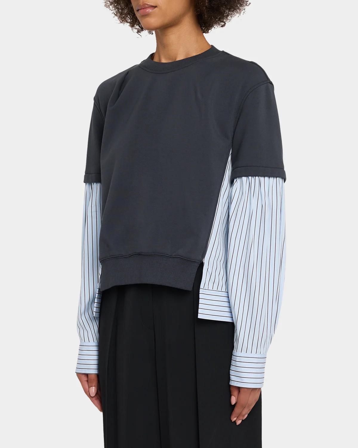 Mixed-Media Layered Sweatshirt - thumbnail 4