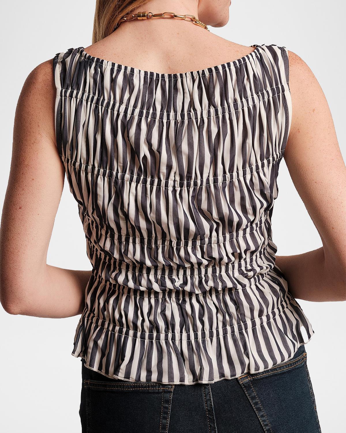 Jane Striped Smocked Top - thumbnail 2