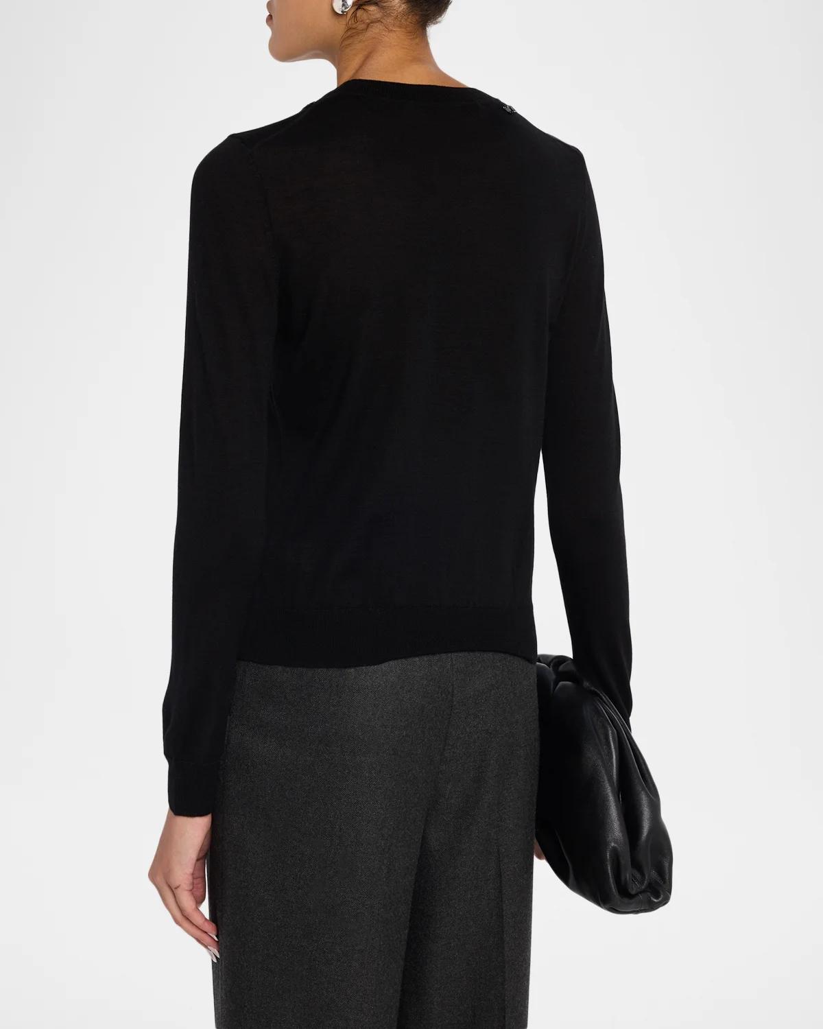 Embroidered Wool &amp; Silk-Blend Long-Sleeve Sweater - thumbnail 3