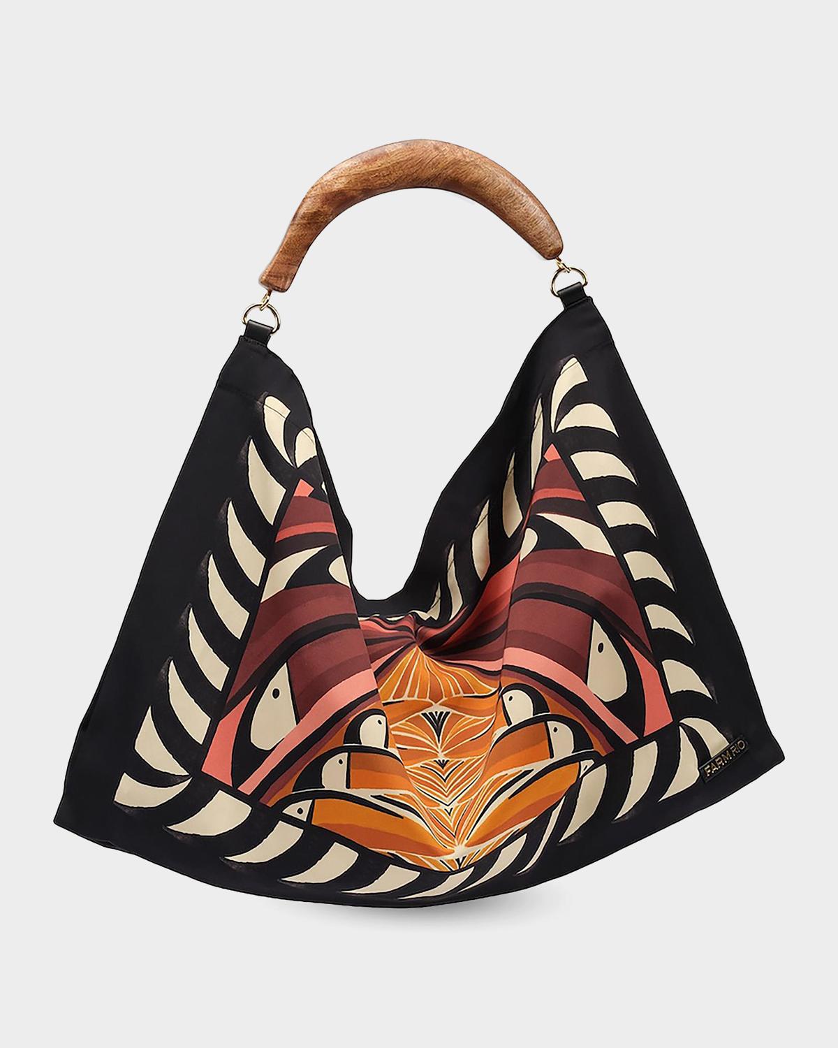 Tropical-Print Medium Scarf Bag